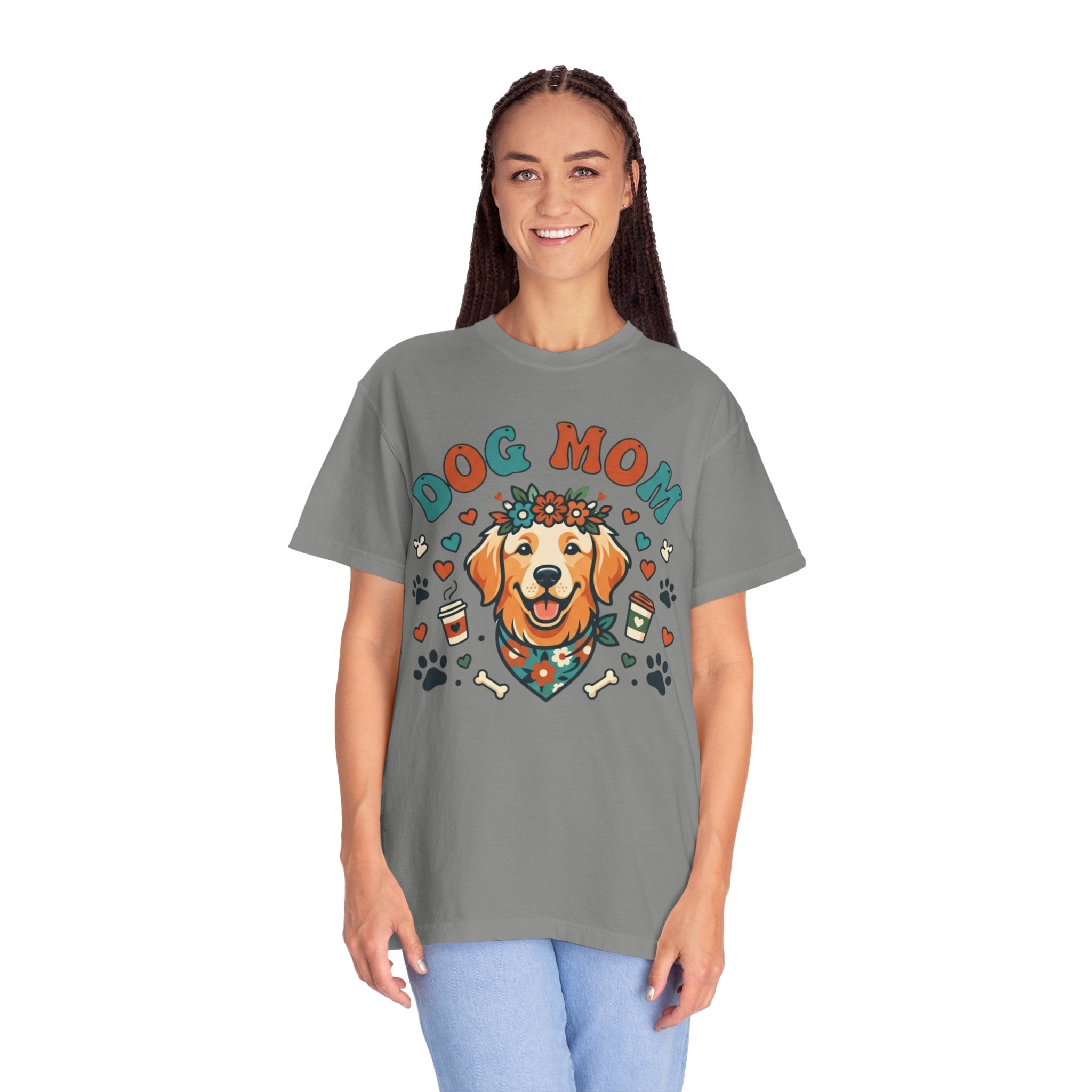 "Dog Mom" Unisex Garment-Dyed Tee