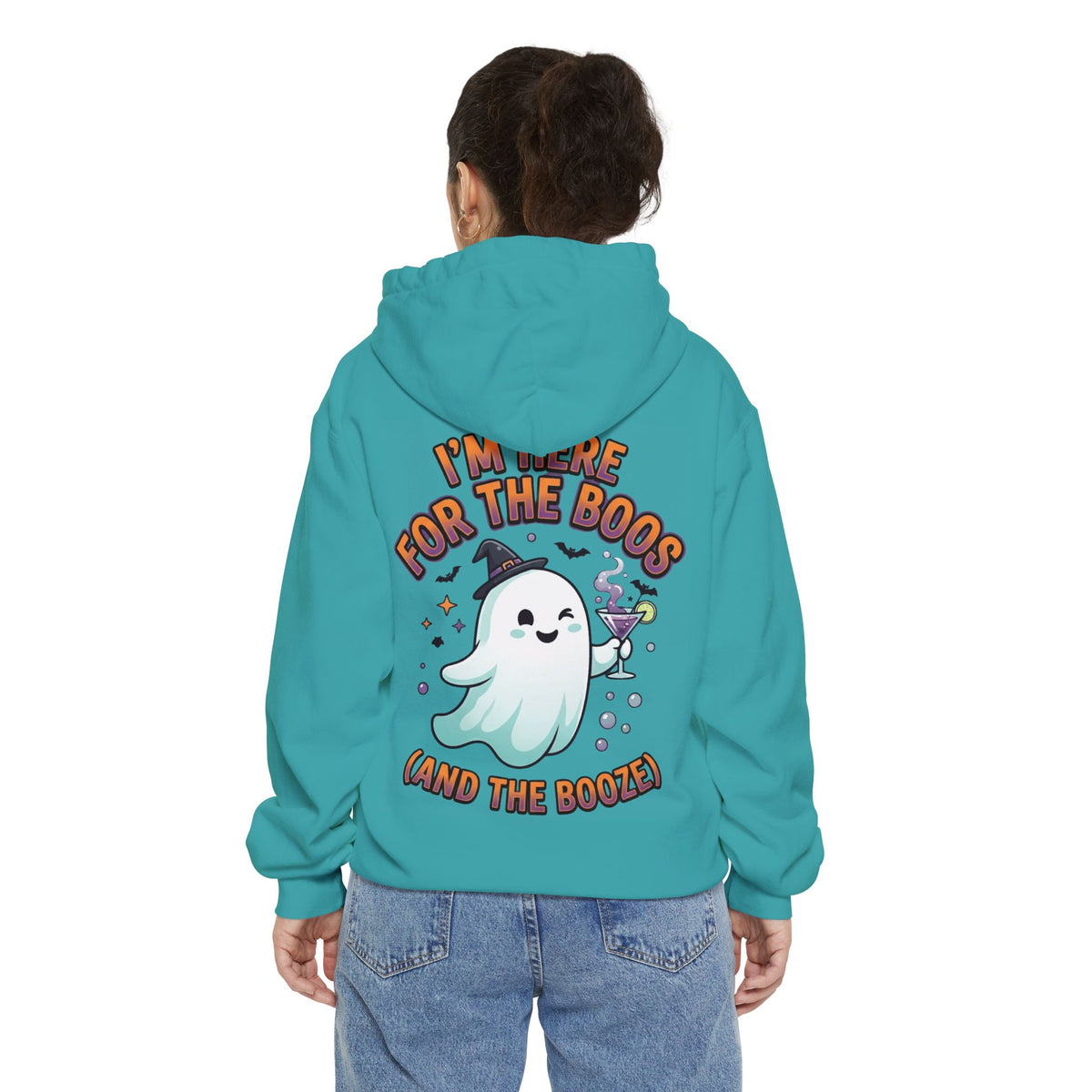 Color: Seafoam | I'm Here For The Boos Garment-Dyed Hoodie