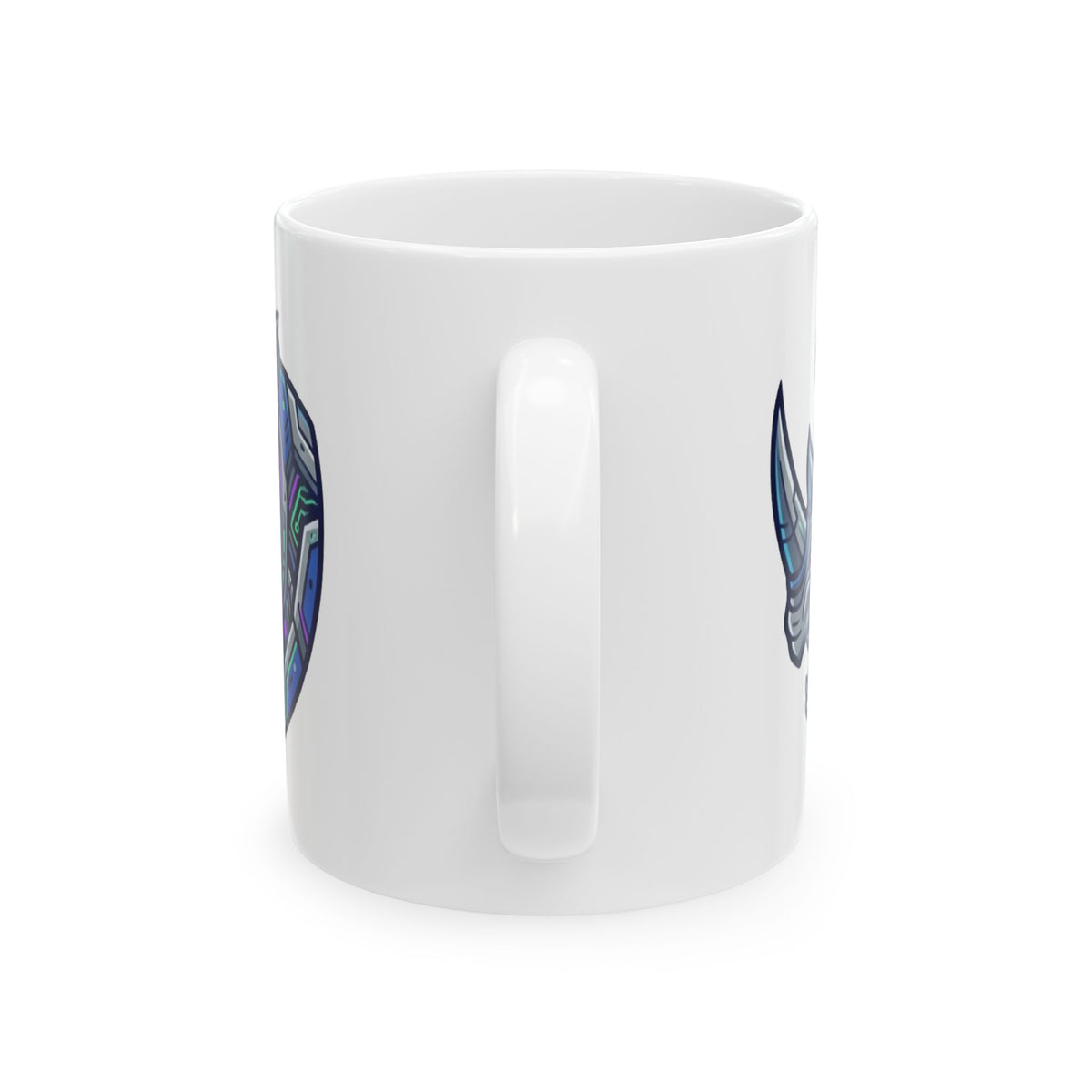 "Cyber Rhino" White Ceramic Mug — Graphic
