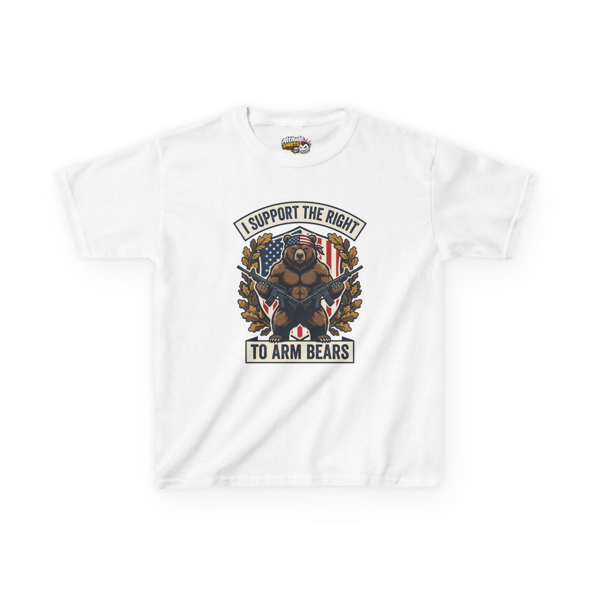 Kids T‑Shirt — "I Support The Right To Arm Bears" Patriotic Bear Graphic Tee