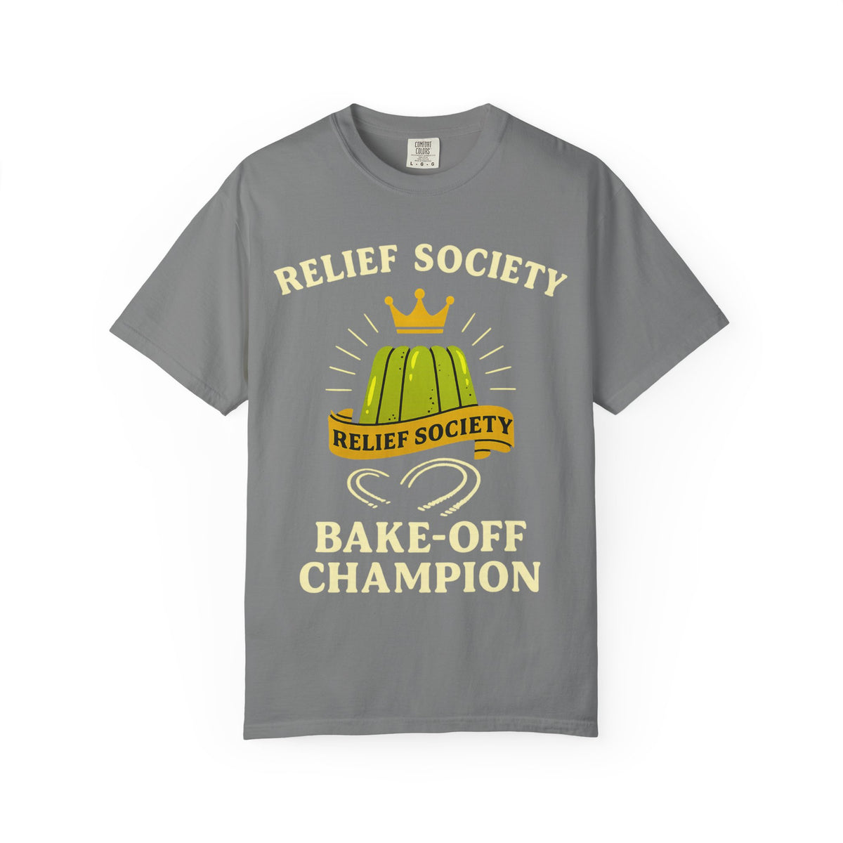 Color: Grey | Relief Society Bake-Off Champion Unisex Garment-Dyed T-shirt