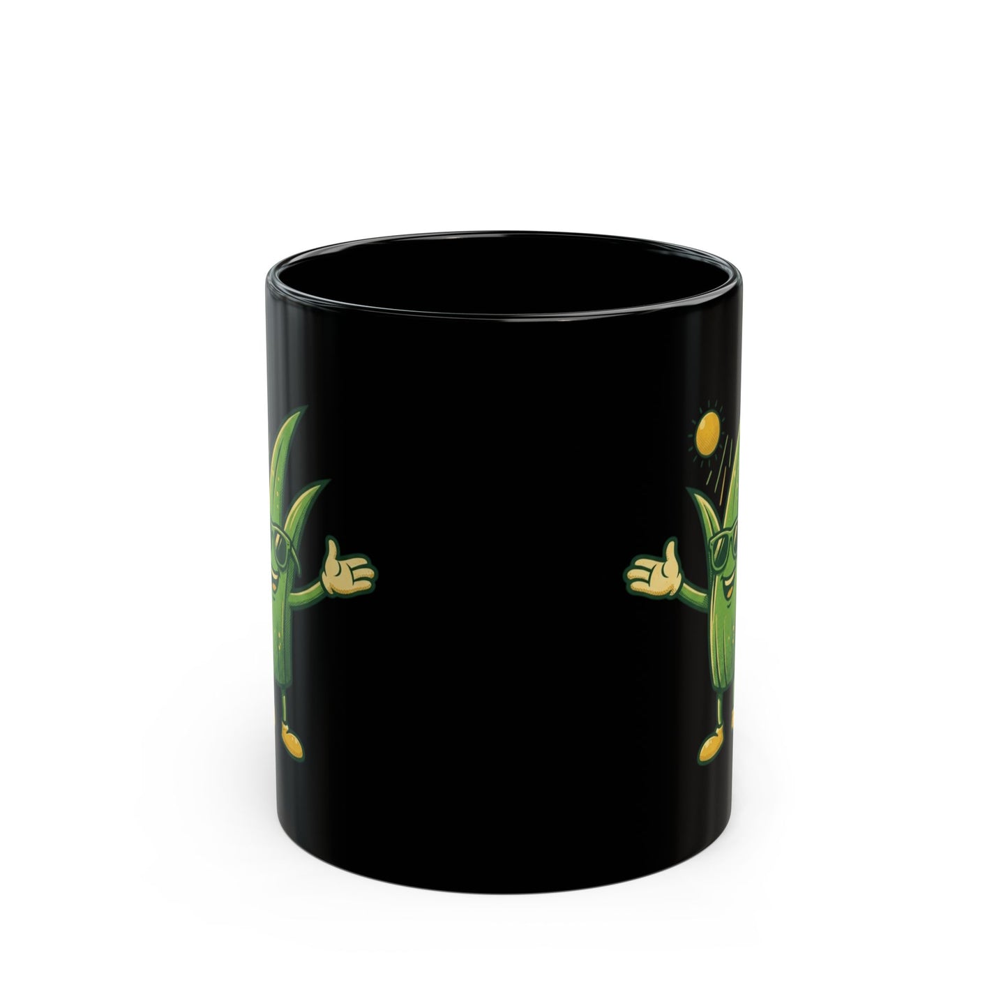 "If You're Grass You're Very Happy" Black Ceramic Mug — Graphic