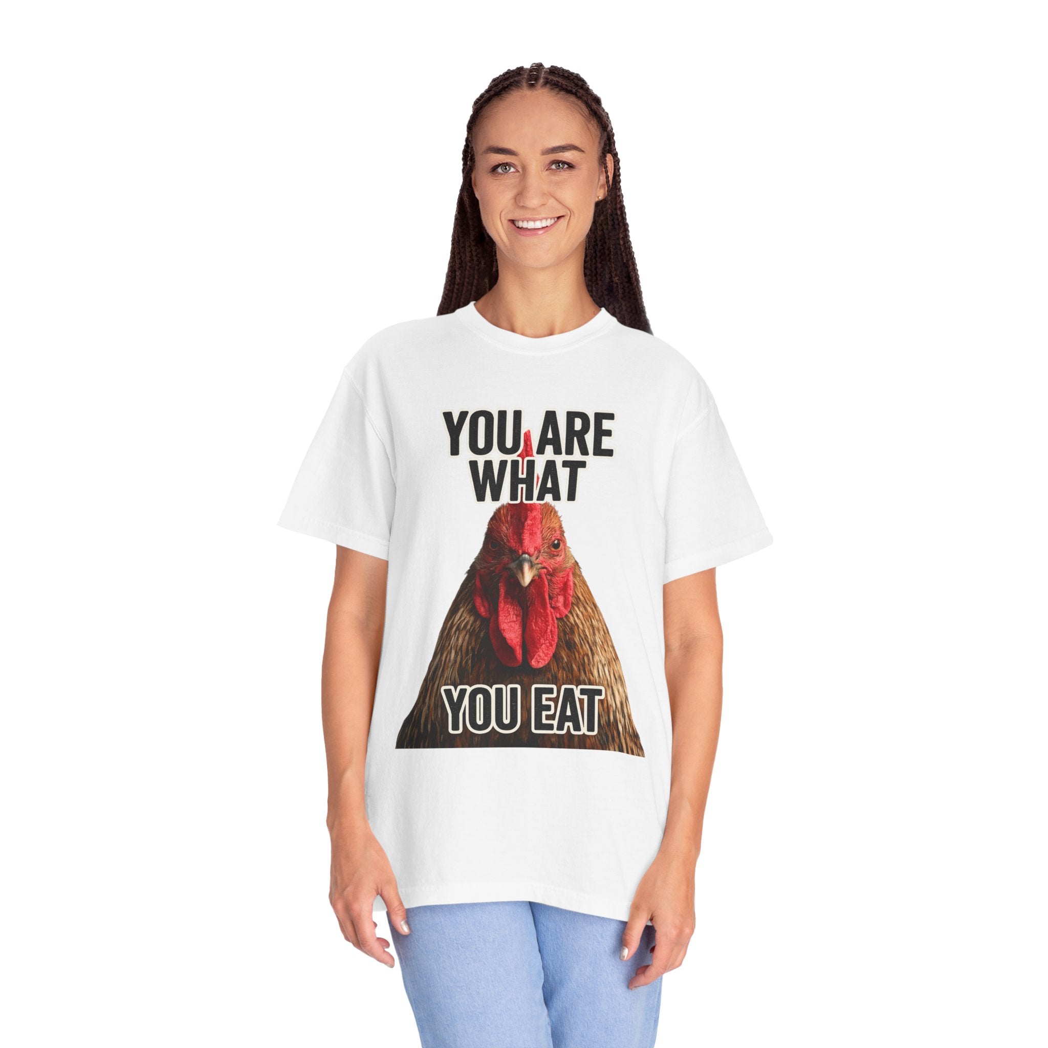 "You Are What You Eat Rooster 2" Unisex Garment-Dyed T-shirt