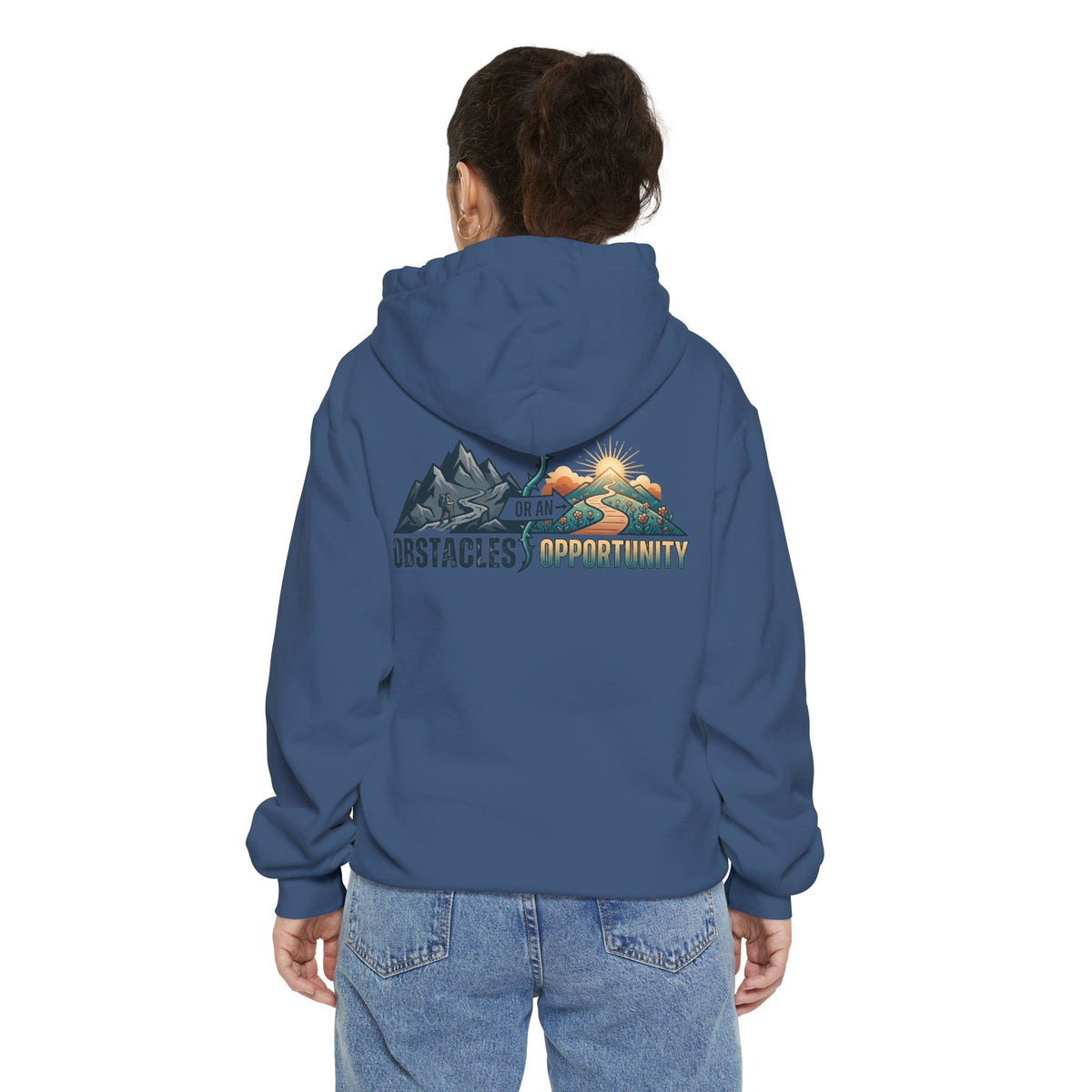 Color: True Navy | Obstacle Or An Opportunity Garment-Dyed Hoodie