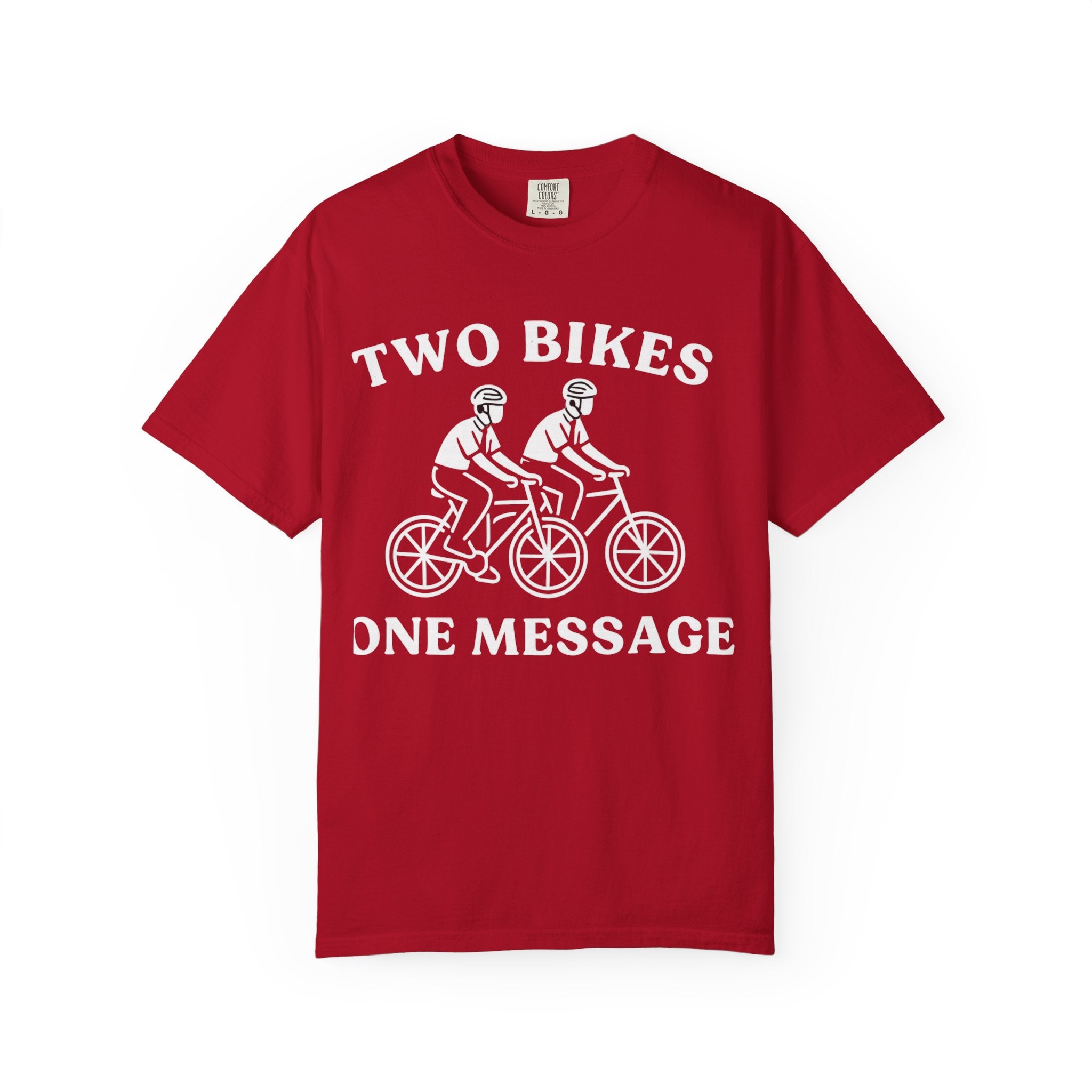 "Two Bikes, One Message" Unisex Garment-Dyed T-shirt