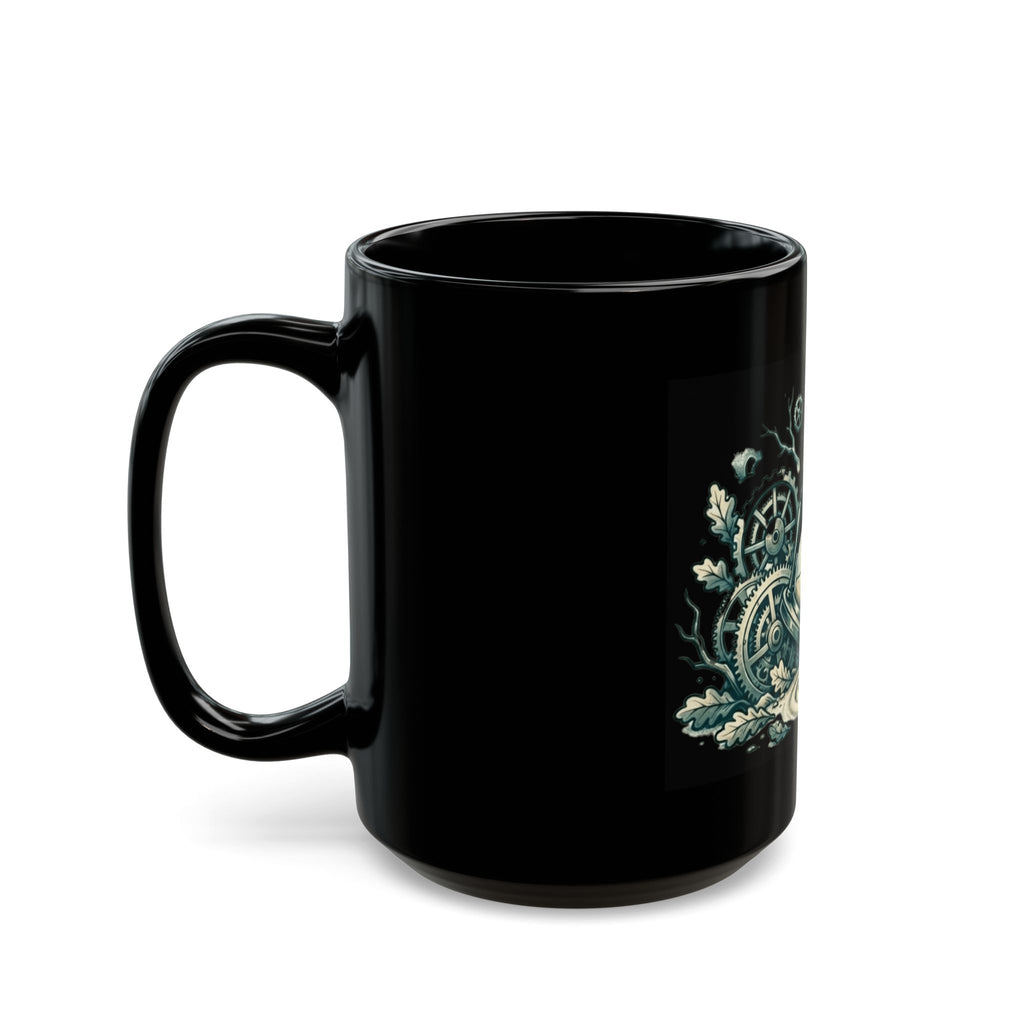 "Time is a Thief" Black Ceramic Mug — Graphic