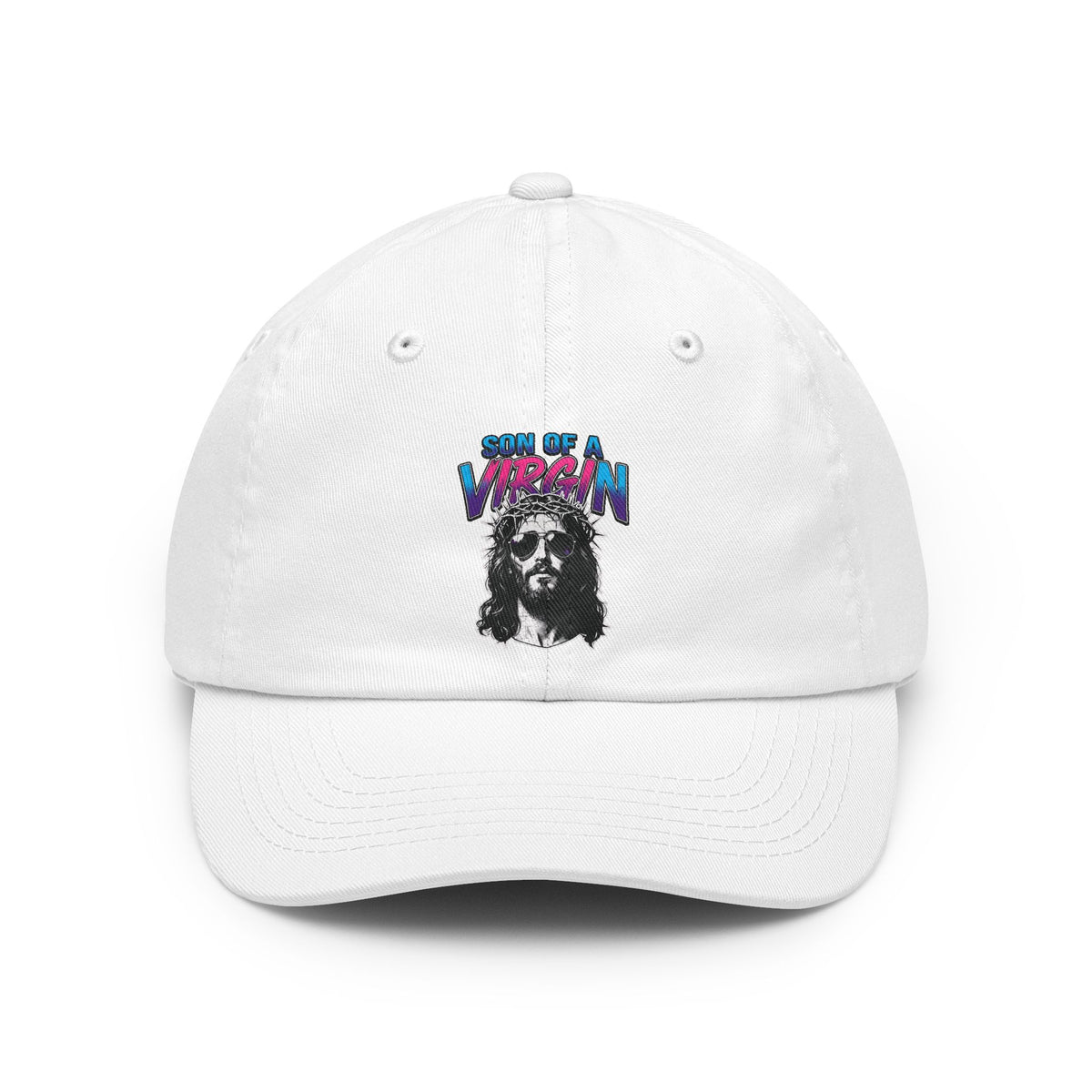 Color: White | Good Book Series - Son of A Virgin Dad Hat