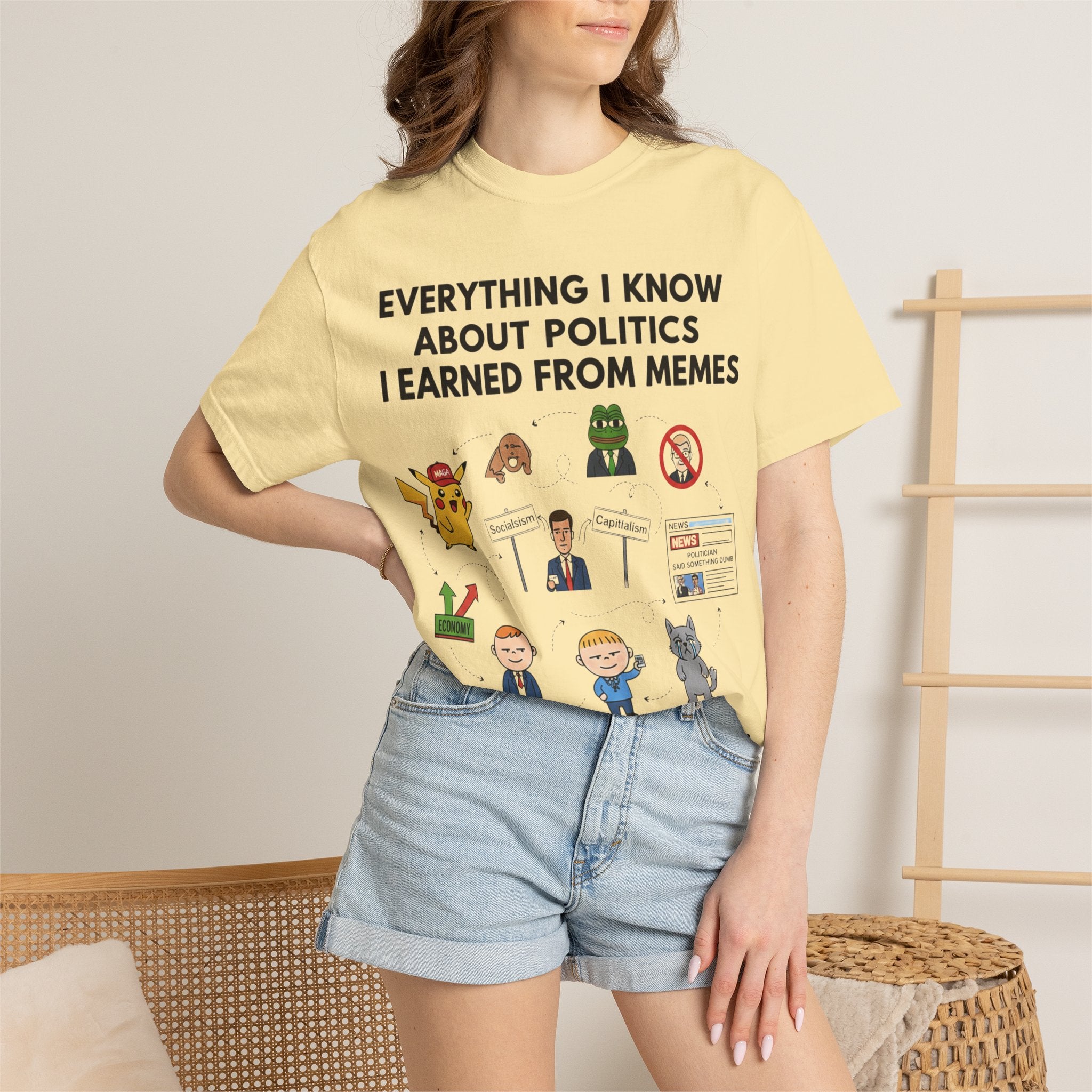"Advanced Degrees in Memes" Unisex Garment-Dyed T-shirt
