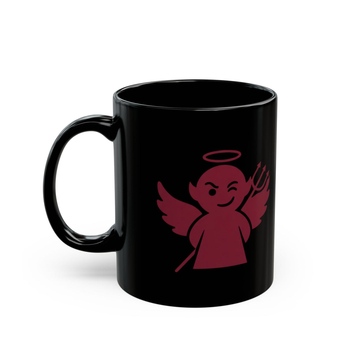 "On The Naughty List" Black Ceramic Mug — Graphic