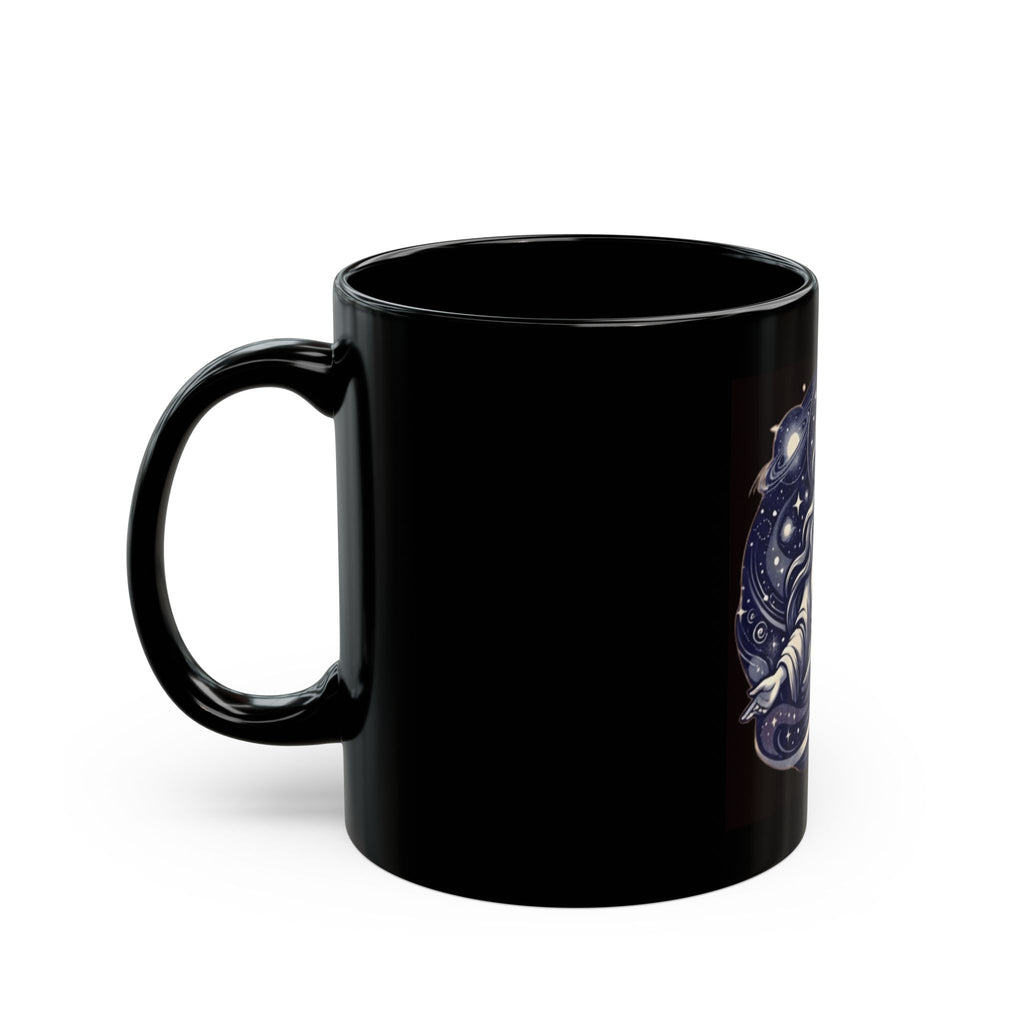 "God Works in Mysteroius Ways" Black Ceramic Mug — Graphic