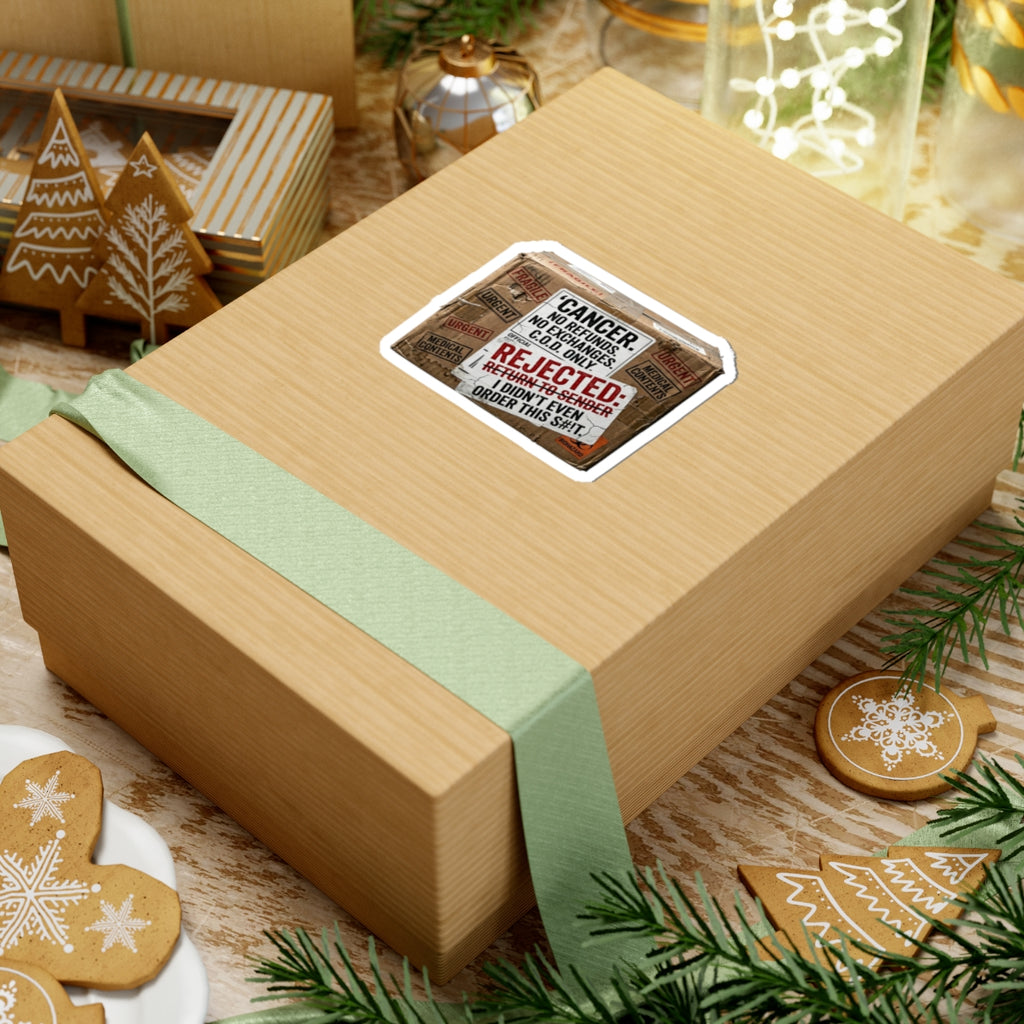 "Cancer Rejected Package" Sticker — Main