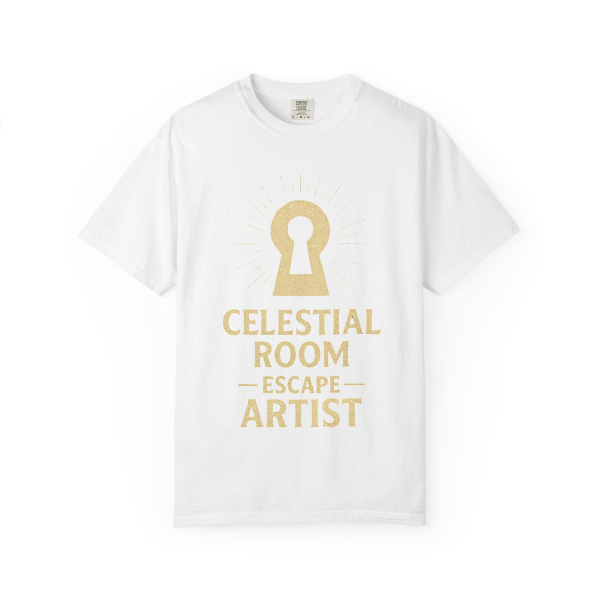 Color: White | Celestial Room Escape Artist Unisex Garment-Dyed T-shirt