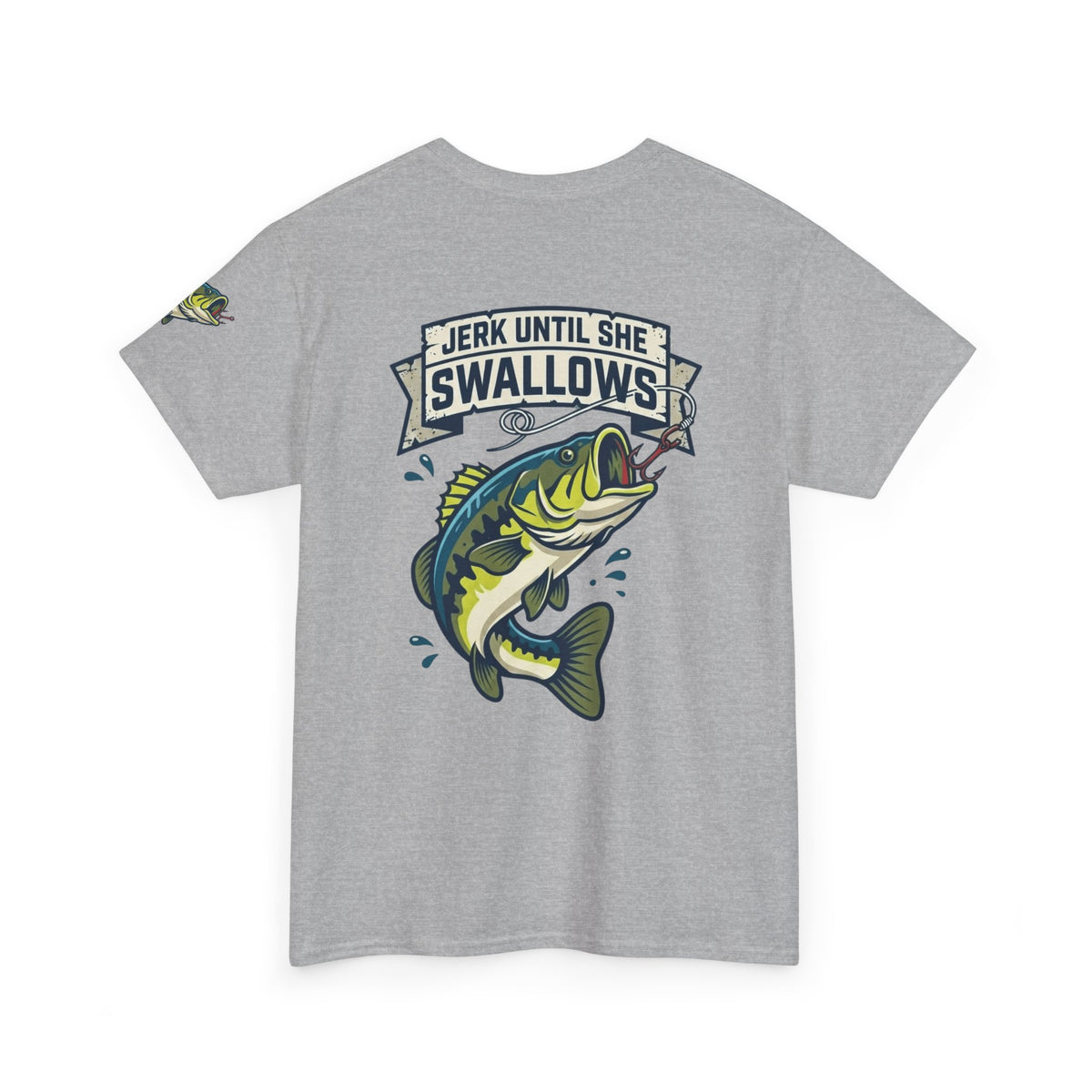 Color: Sport Grey | Jerk Until She Swallows Premium Graphic Tee