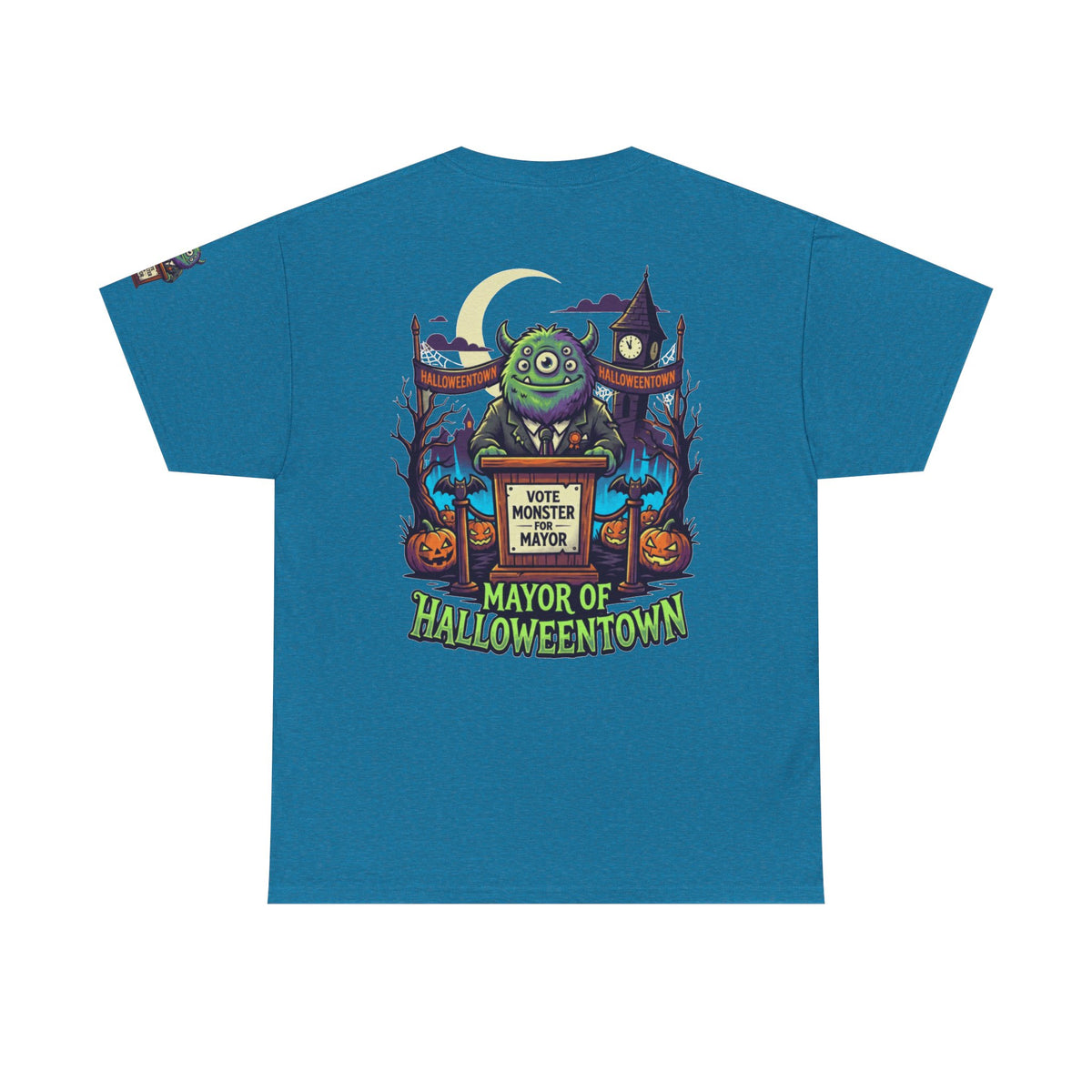 Color: Antique Sapphire | Vote Monster For Mayor Premium Graphic Tee