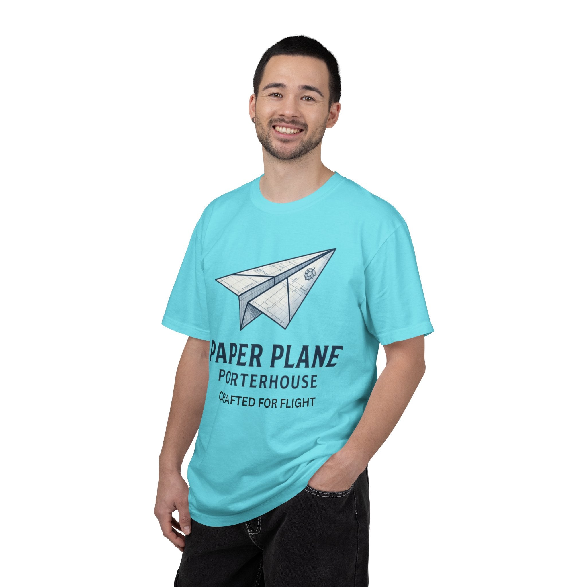 "Paper Plane Porterhouse" Unisex Garment-Dyed Tee