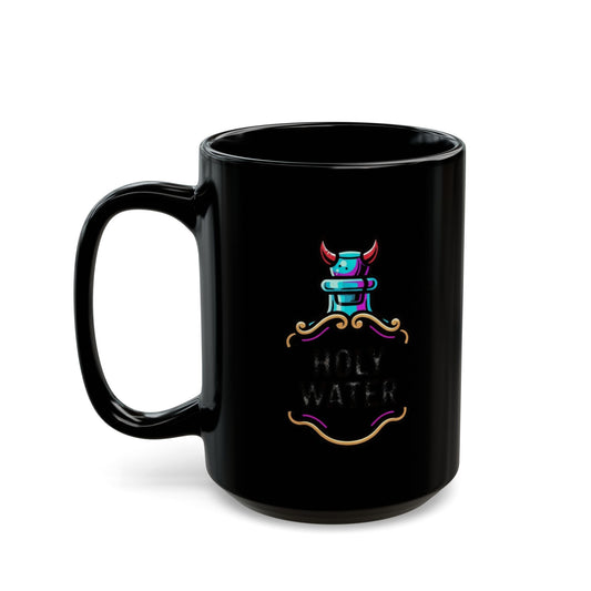 "Holy Lube" Black Ceramic Mug — Graphic