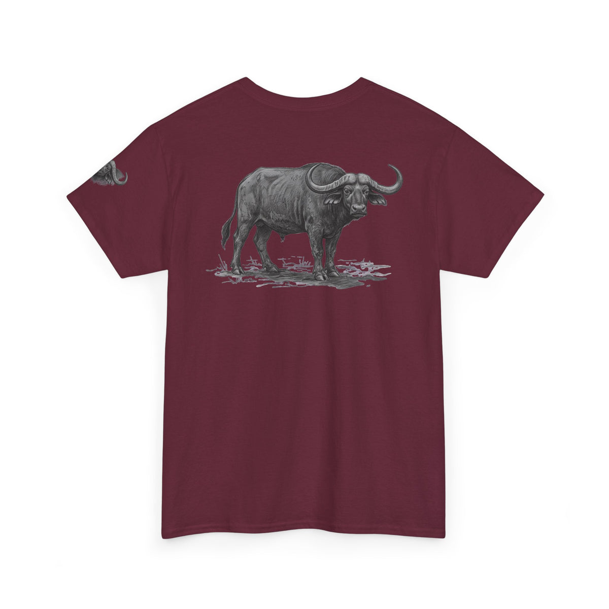 "Pencil Sketch Art Cape Buffalo" Premium Graphic Tee