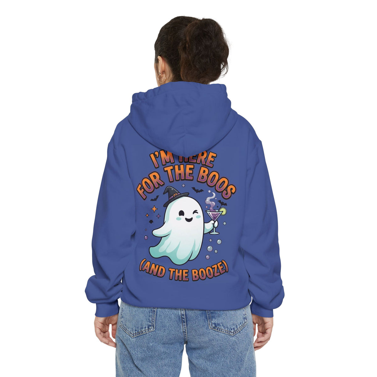 Color: Flo Blue | I'm Here For The Boos Garment-Dyed Hoodie