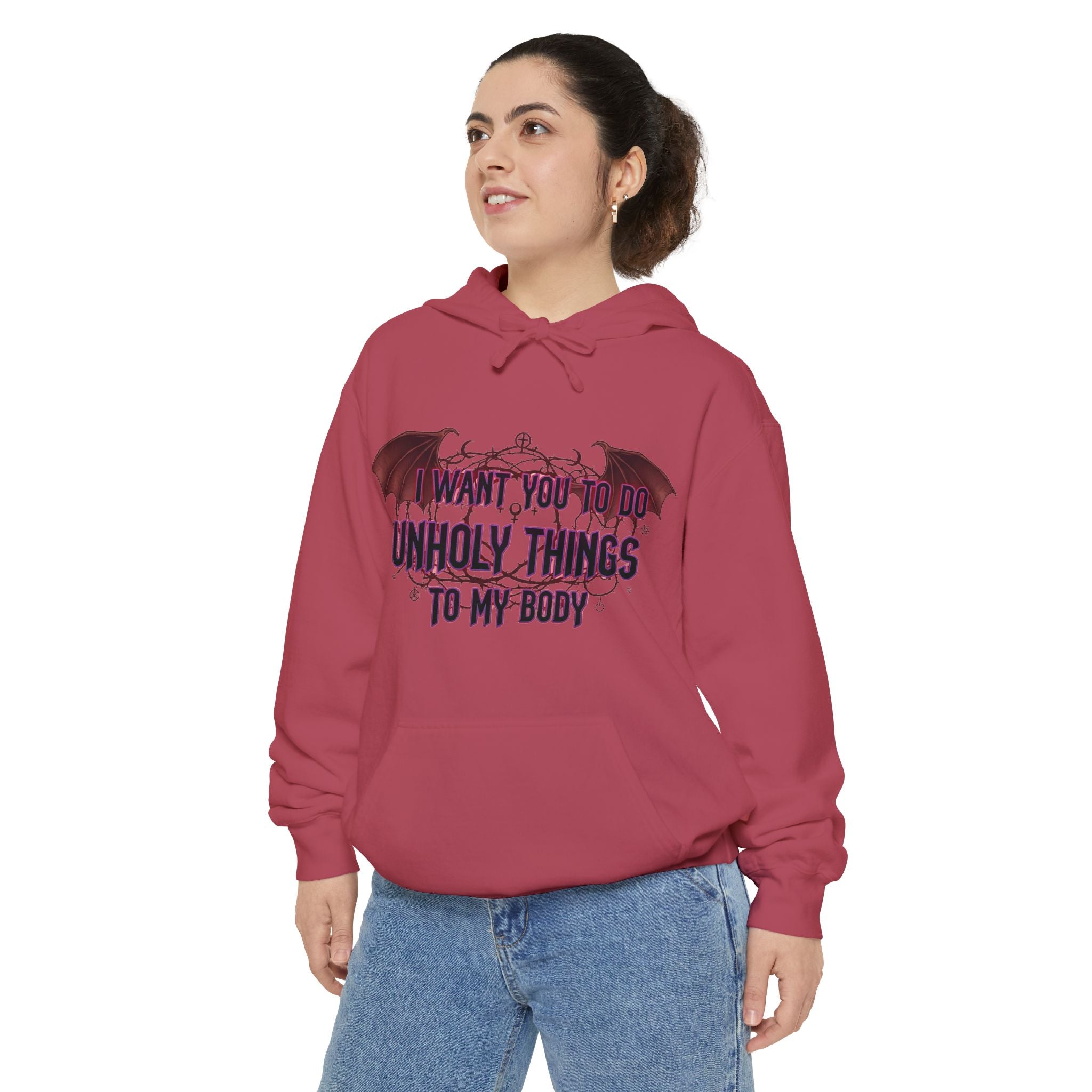 Unholy Things – Sin Responsibly | Garment-Dyed Hoodie — AttitudeShirts
