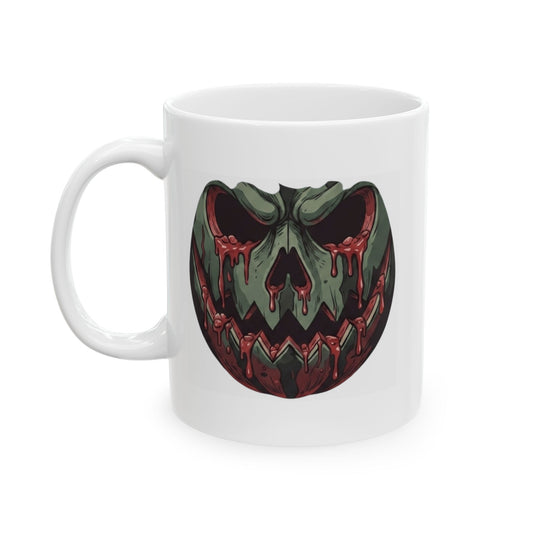 "Fresh Meat, Local Harvest" White Ceramic Mug — Graphic