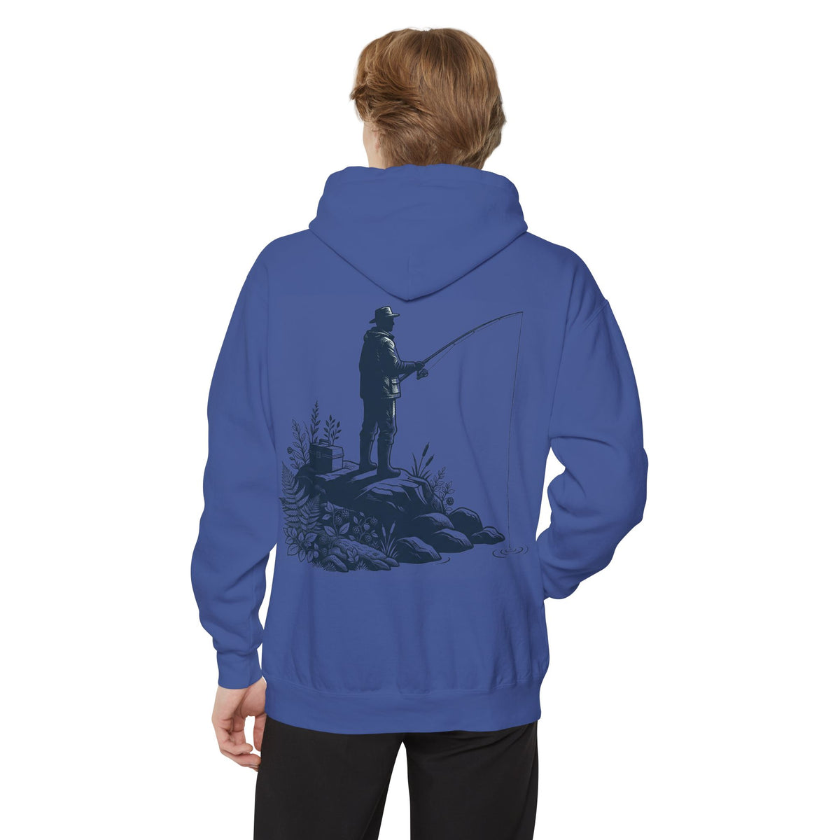 Color: Flo Blue | Fishing Garment-Dyed Hoodie