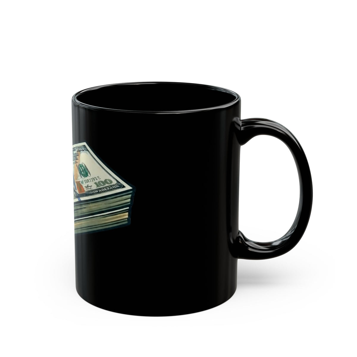 "100 Bucks" Black Ceramic Mug — Graphic