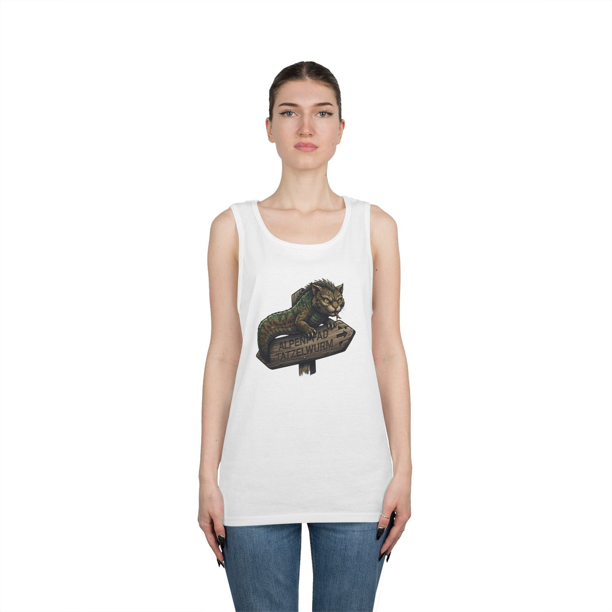 Color: White | Tatzelwurm (Alpine Europe) Tank Top