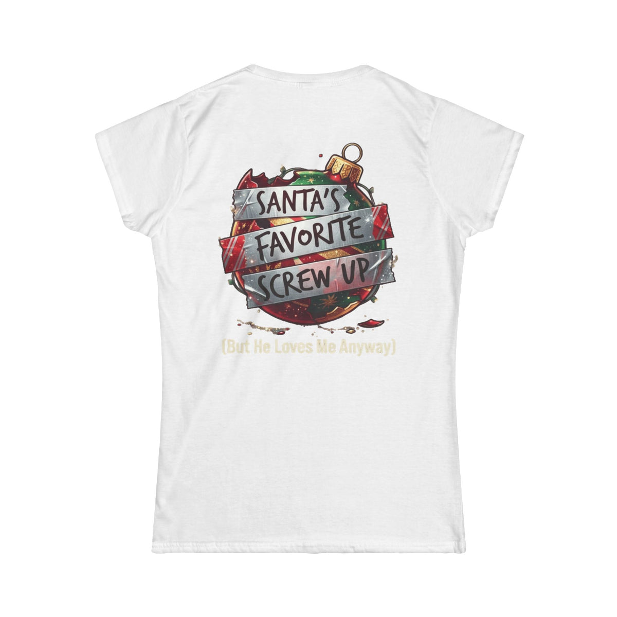 Color: White | Santa's Favorite Screw Up Women's Tee
