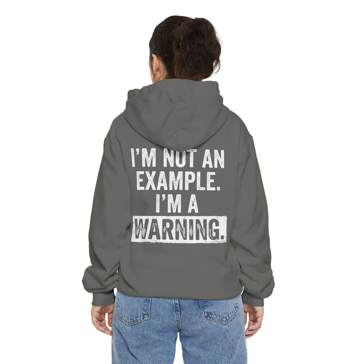Color: Grey | I'm Not An Example Garment-Dyed Hoodie