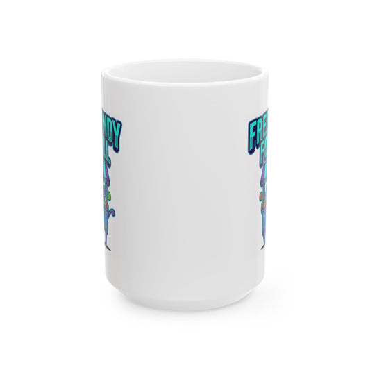 "Free Candy For All" White Ceramic Mug