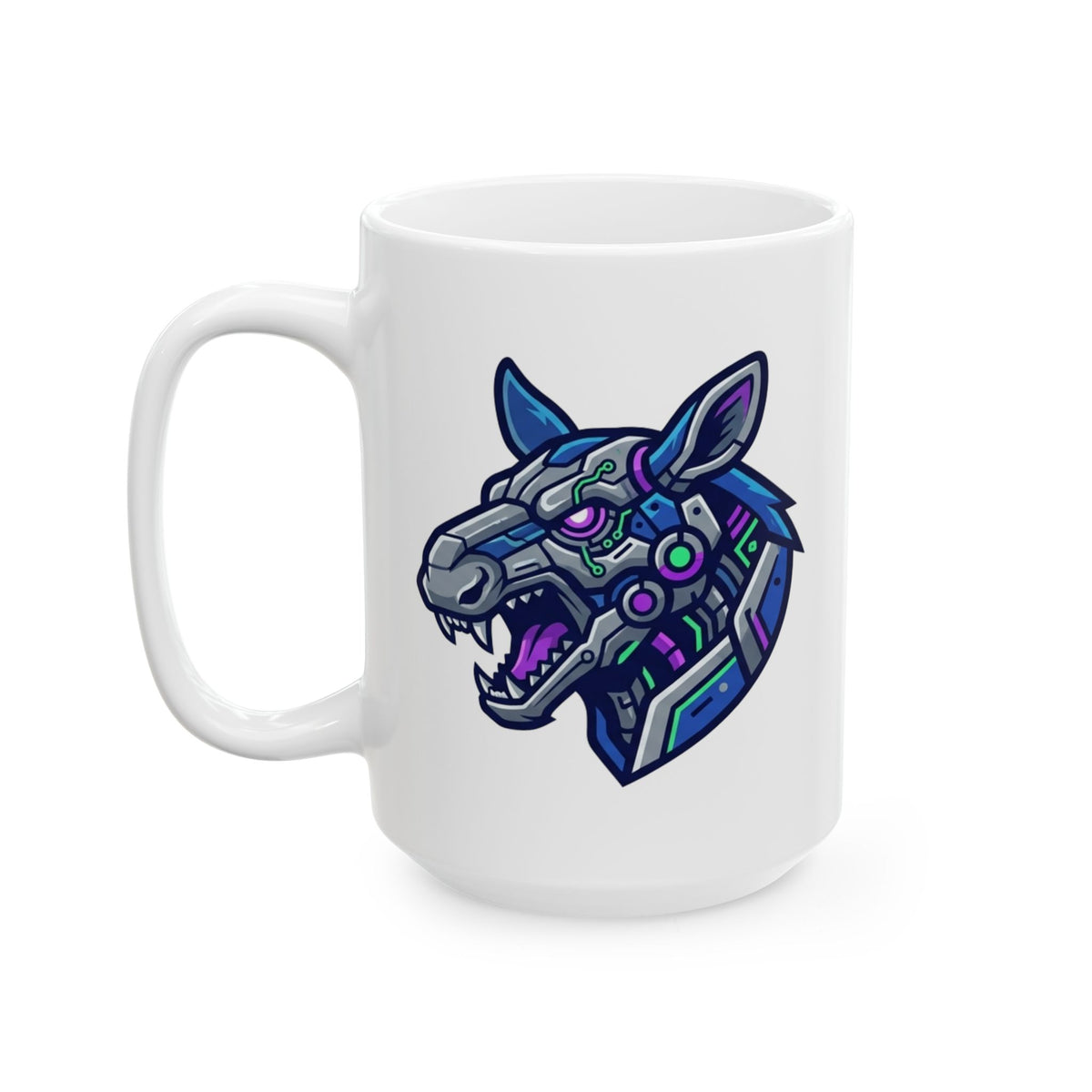 "Cyber Moose" White Ceramic Mug — Graphic