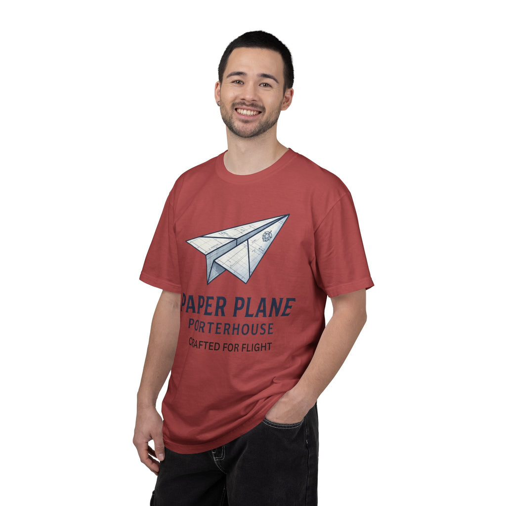 "Paper Plane Porterhouse" Unisex Garment-Dyed Tee