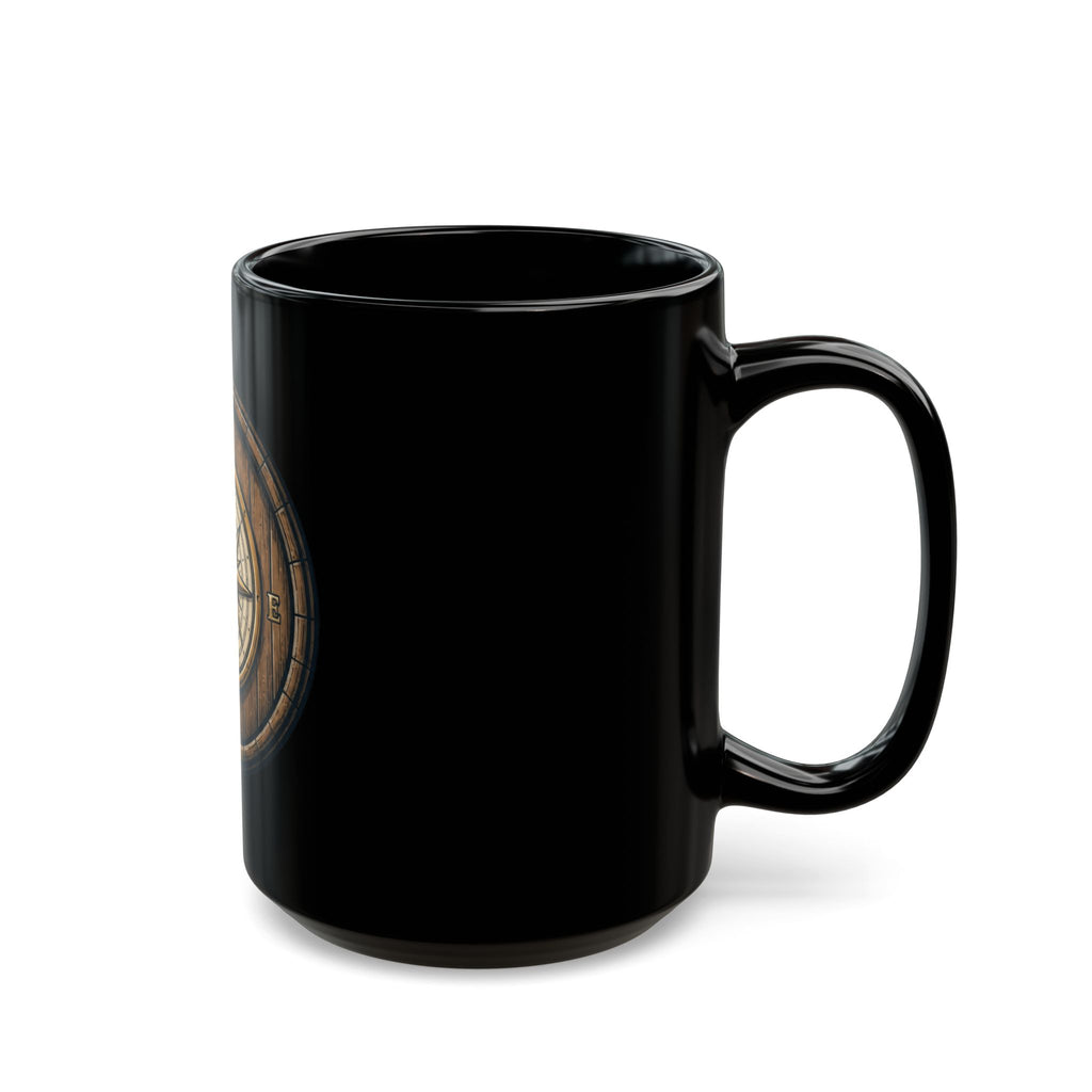 "Barrel & Compass Brewing" Black Ceramic Mug — Graphic