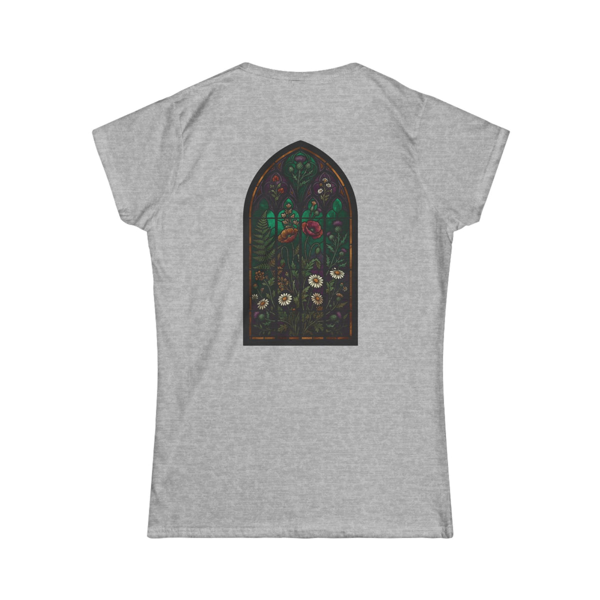 Color: Sport Grey | Stained Glass Floral Women's Tee