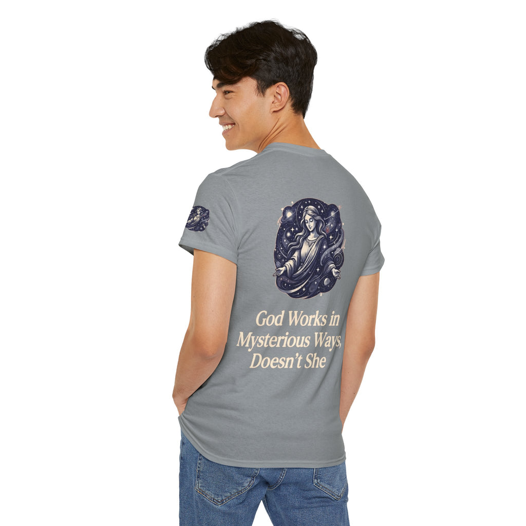 "God Works in Mysteroius Ways" Premium Graphic Tee