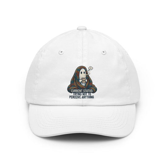 Color: White | Trying Not To Perceive Anything Dad Hat