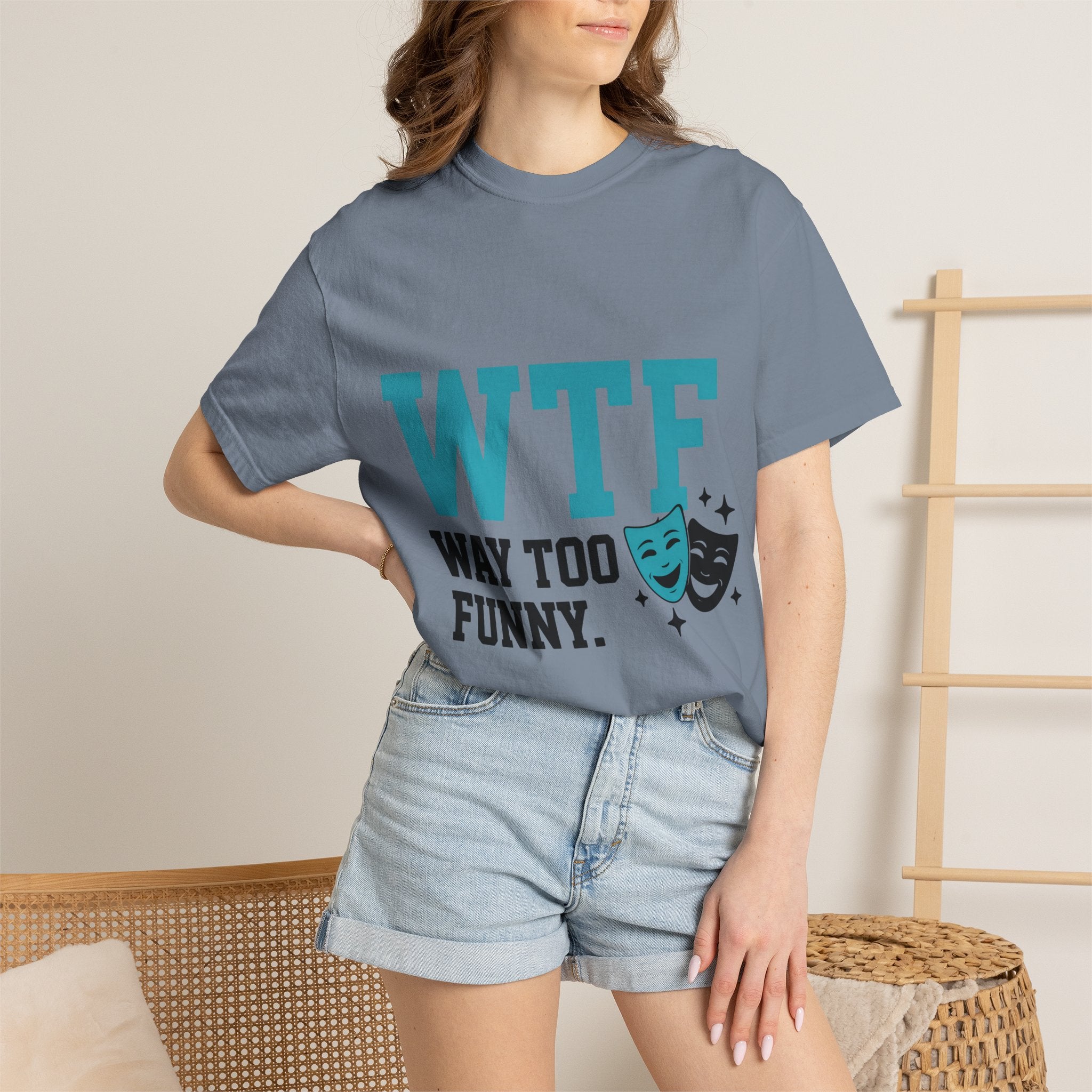 "WTF Way Too Funny - Black" Unisex Garment-Dyed T-shirt