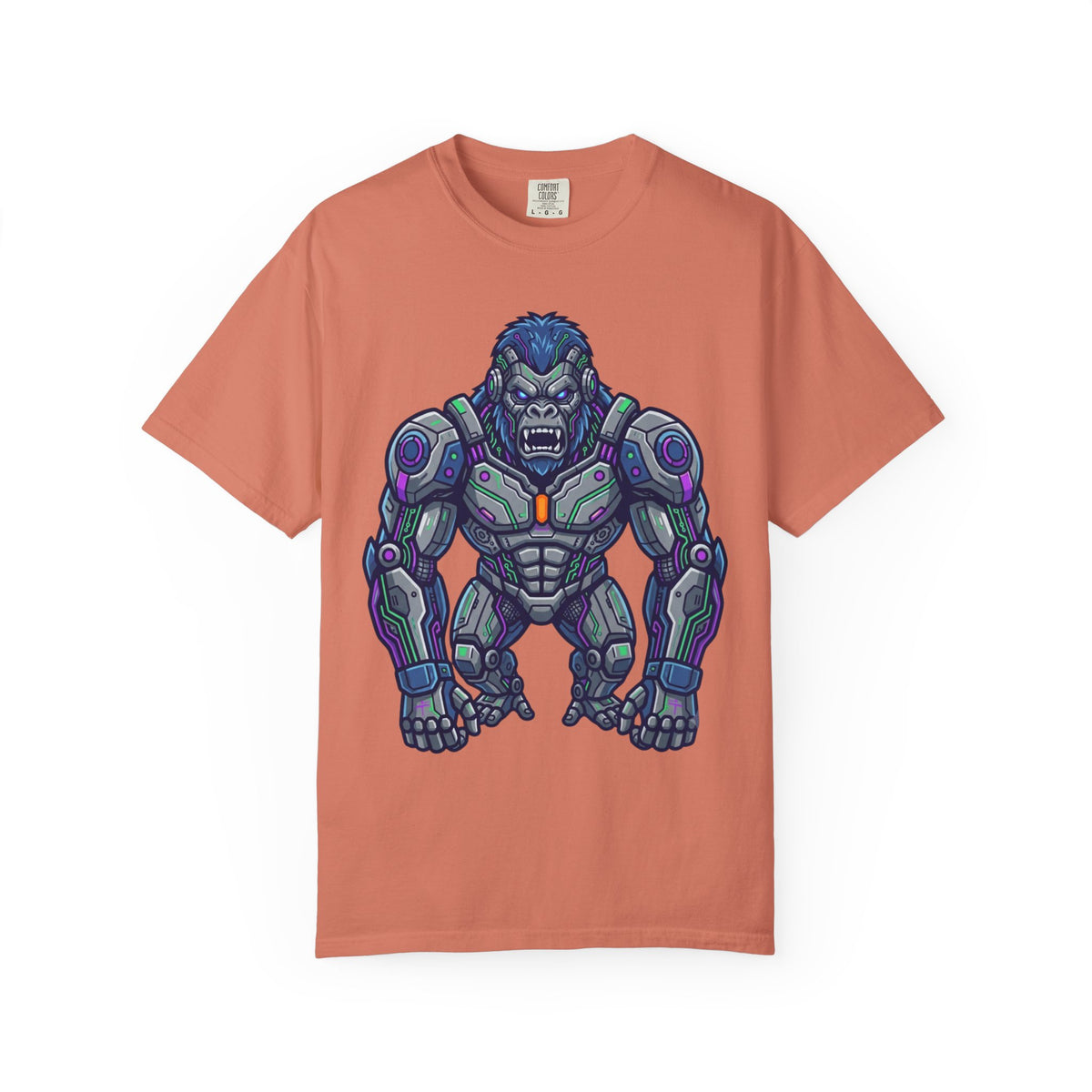 Color: Terracotta | Cyber Gorilla Unisex Garment-Dyed Tee
