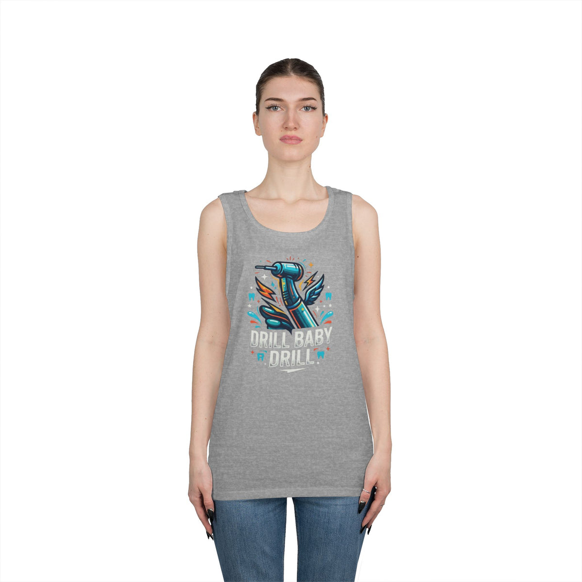 Color: Sport Grey | Drill Baby Drill Tank Top