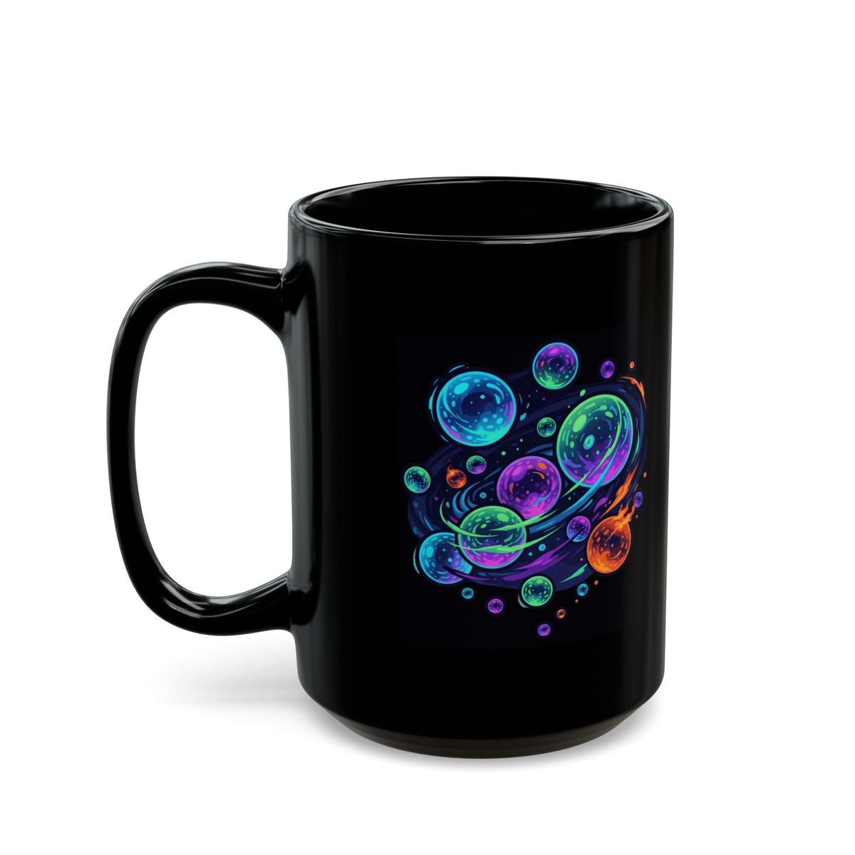 "MinMin Lights (Australian Folklore)" Black Ceramic Mug — Graphic