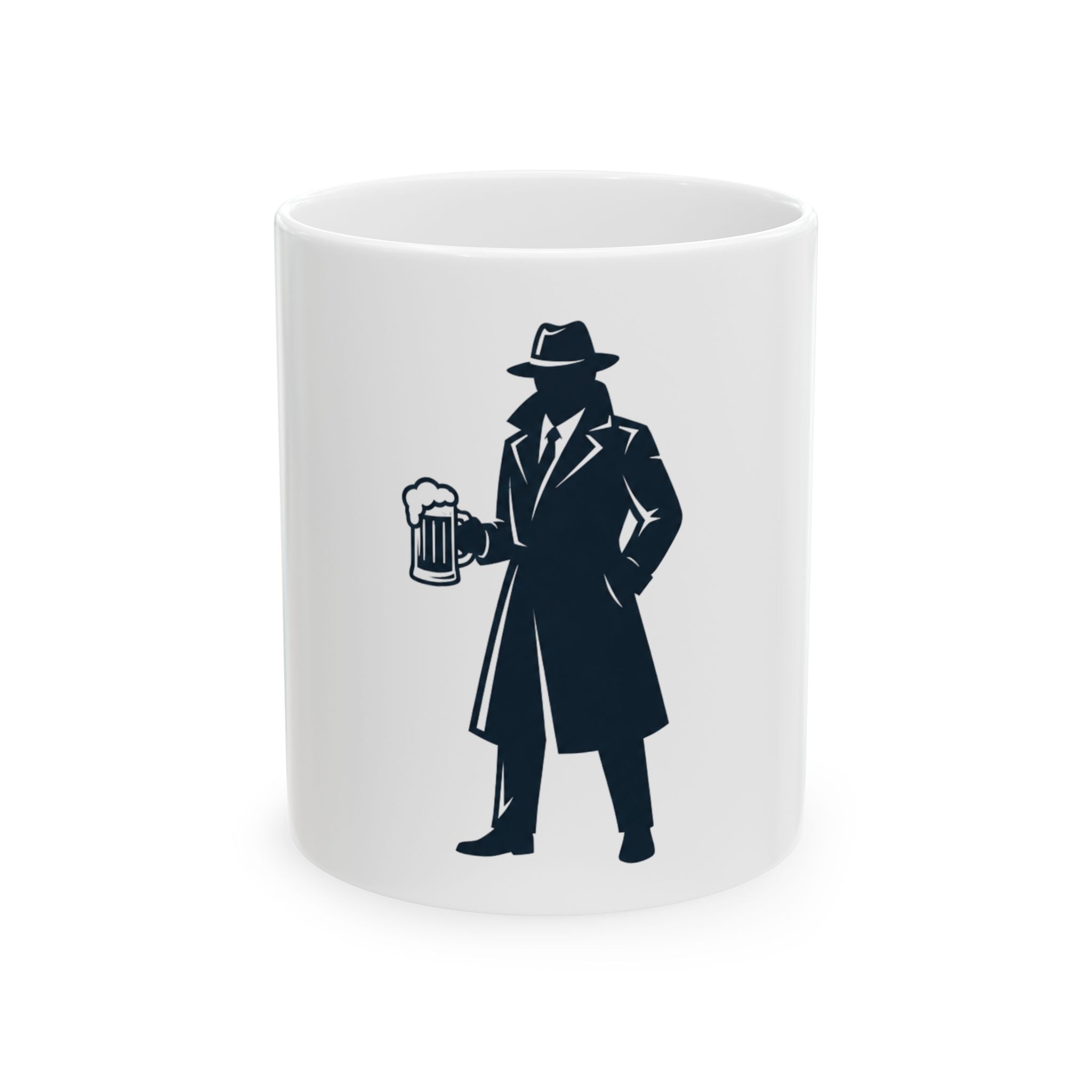 "Double Agent Draughts" White Ceramic Mug — Graphic