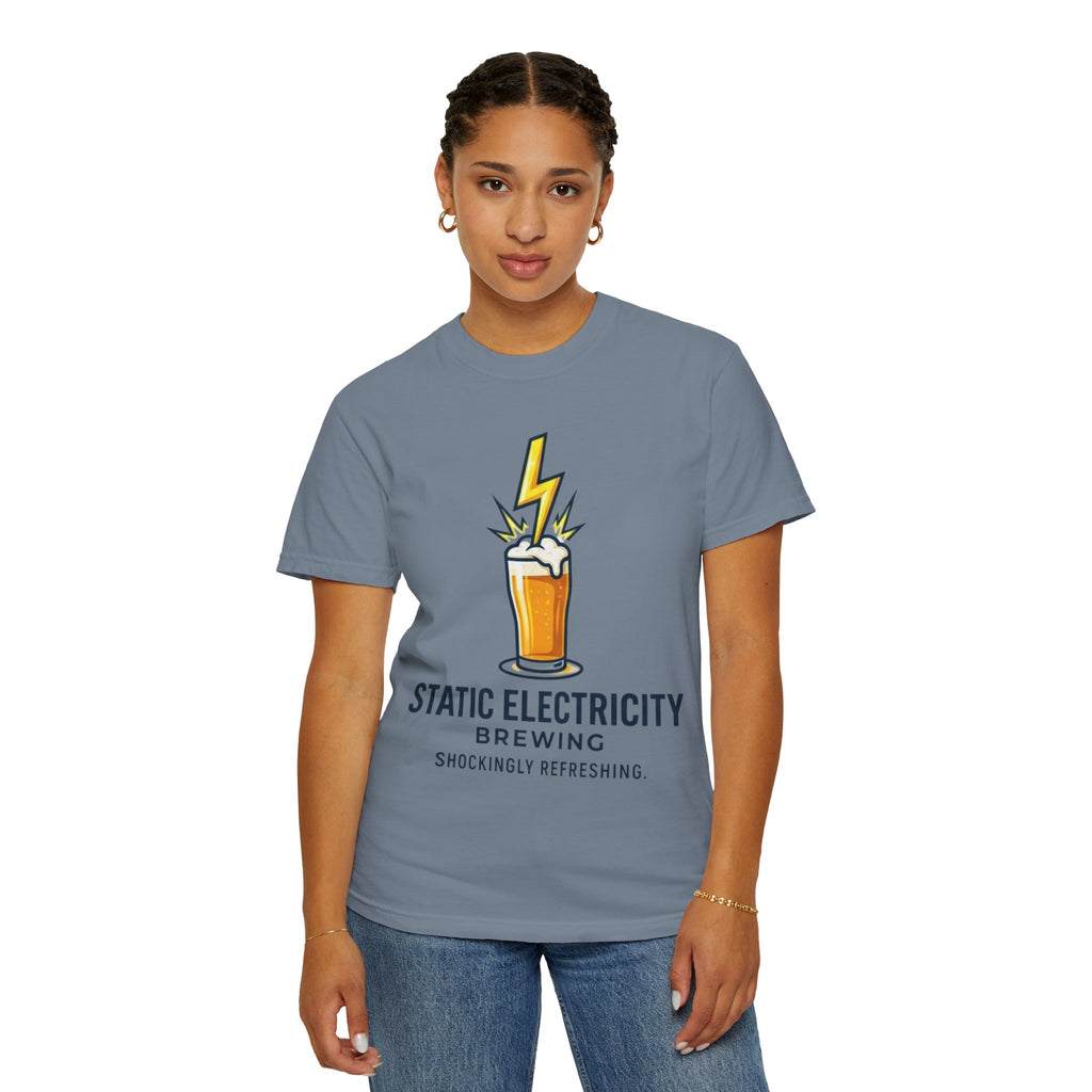 "Static Electricity Brewing" Unisex Garment-Dyed Tee