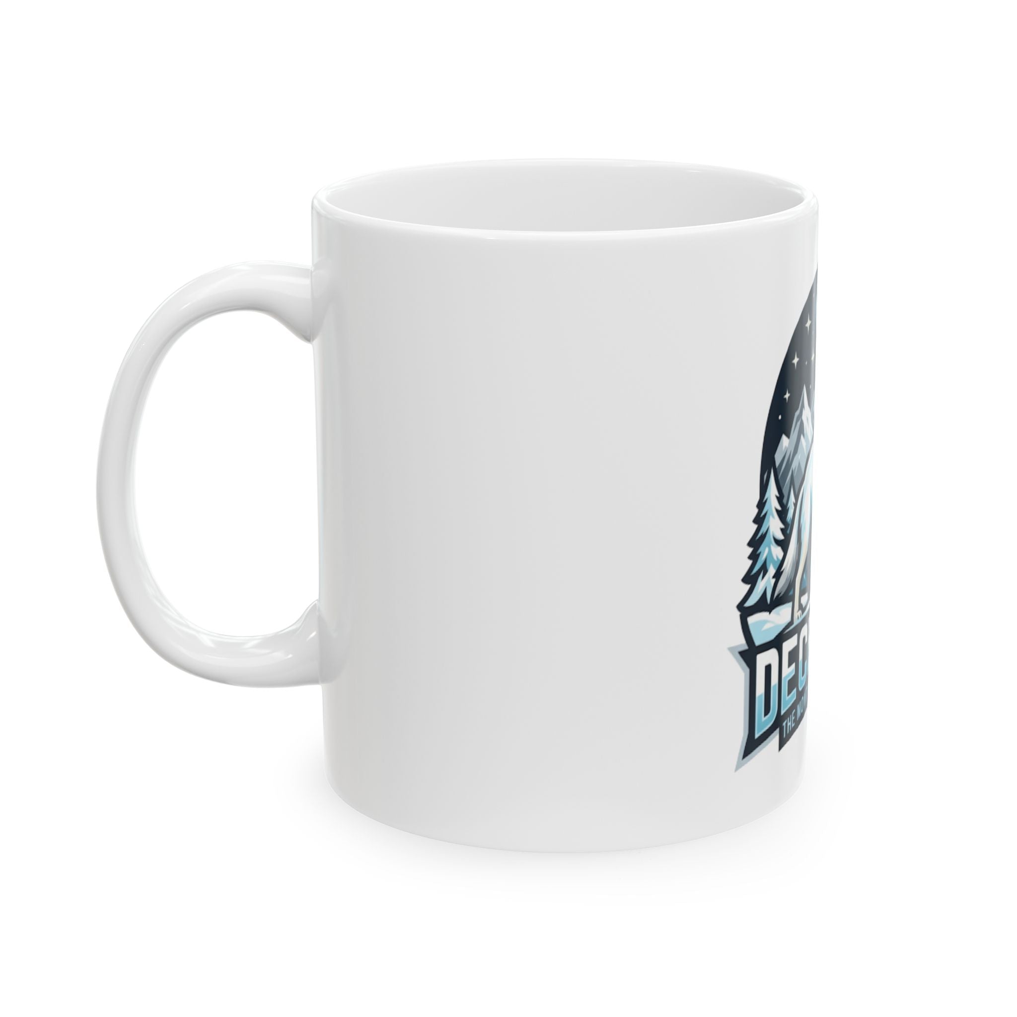 "December Legend" White Ceramic Mug