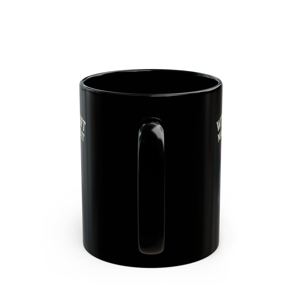 "Witchcraft Made Me Do It" Black Ceramic Mug — Graphic