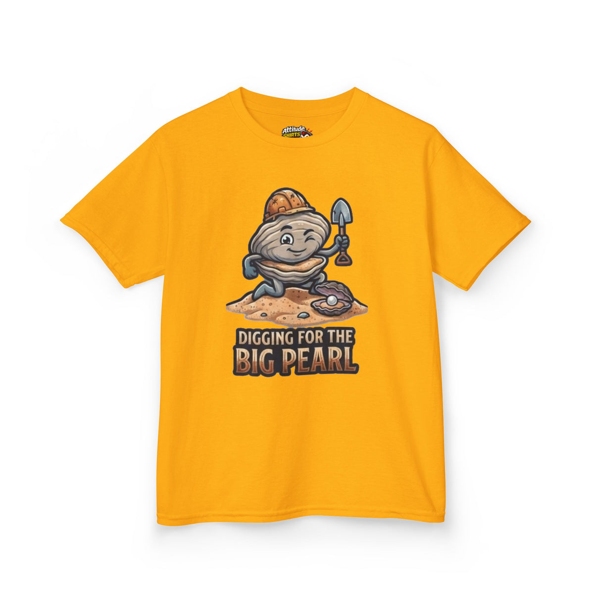 Color: Gold | Digging For The Big Pearl Kids Tee