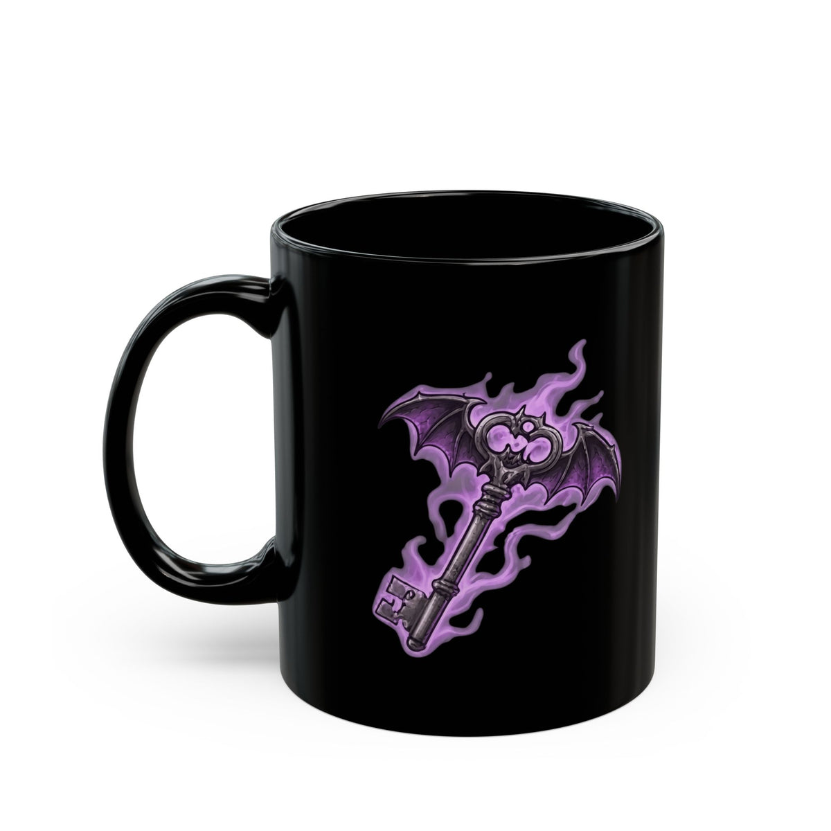 "Skeleton Key" Black Ceramic Mug — Graphic