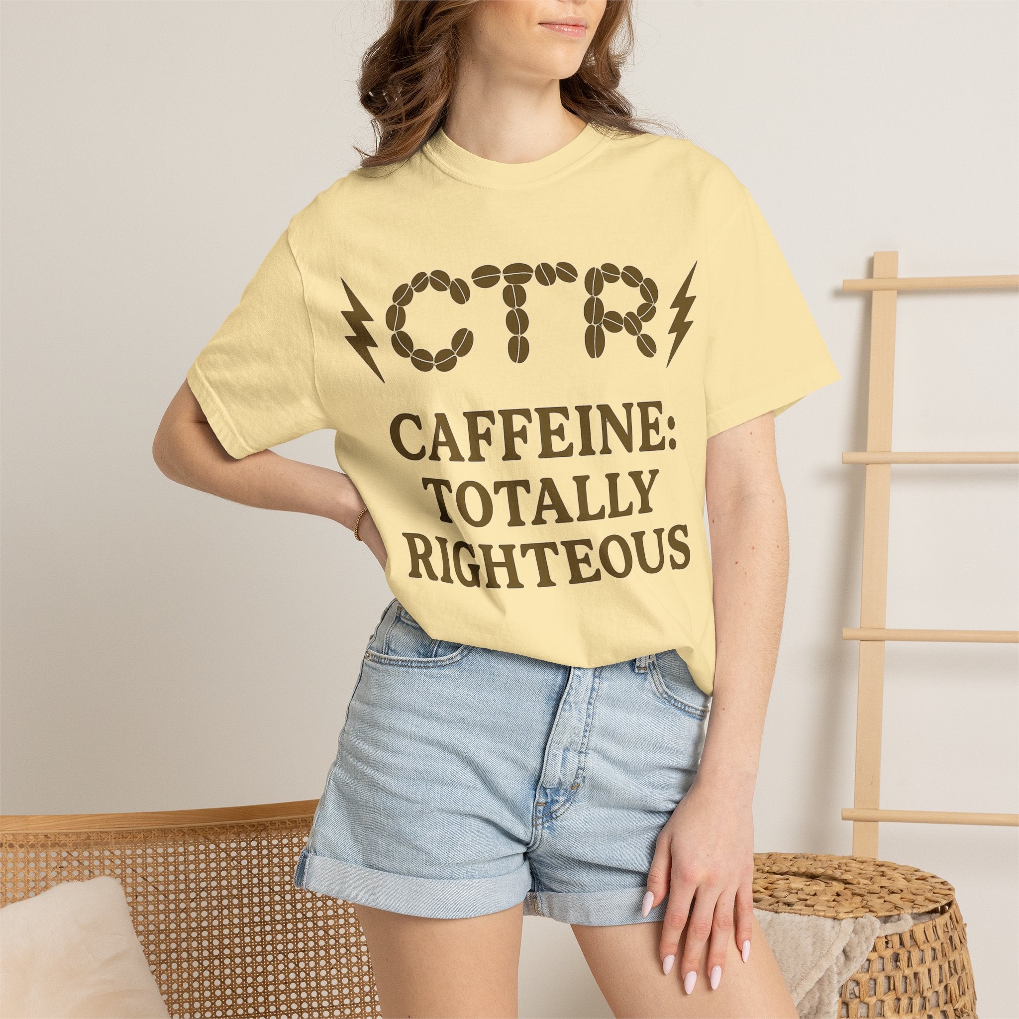 "CTR: Caffeine Totally Righteous" Unisex Garment-Dyed T-shirt