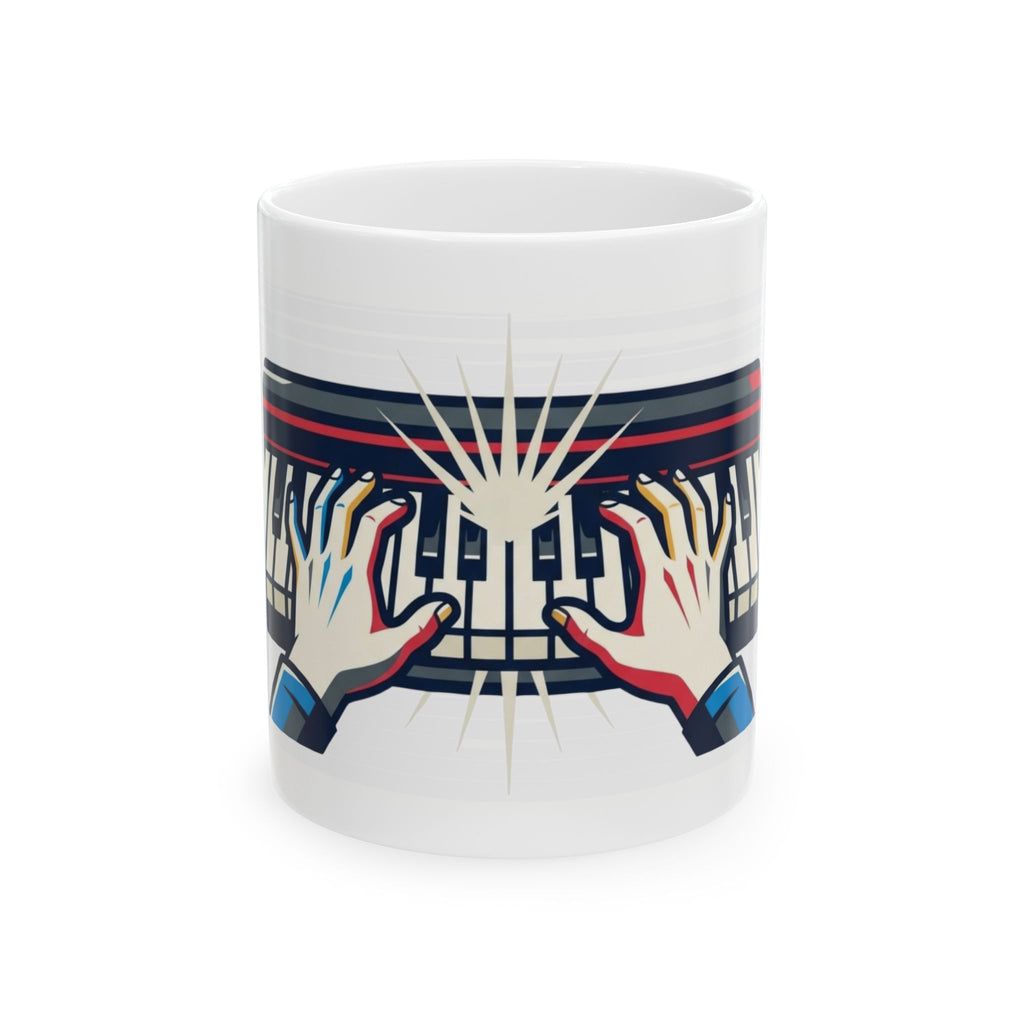 "Imagine What Else These Fingers Can Do" White Ceramic Mug — Graphic