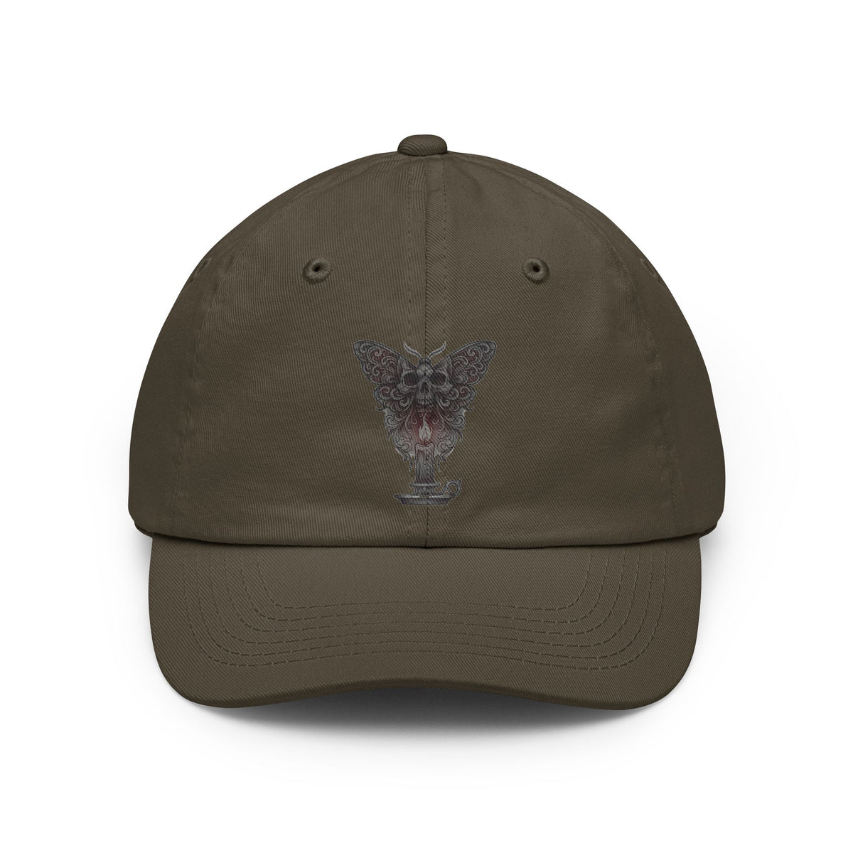 Color: Olive | Skeleton Moth Dad Hat