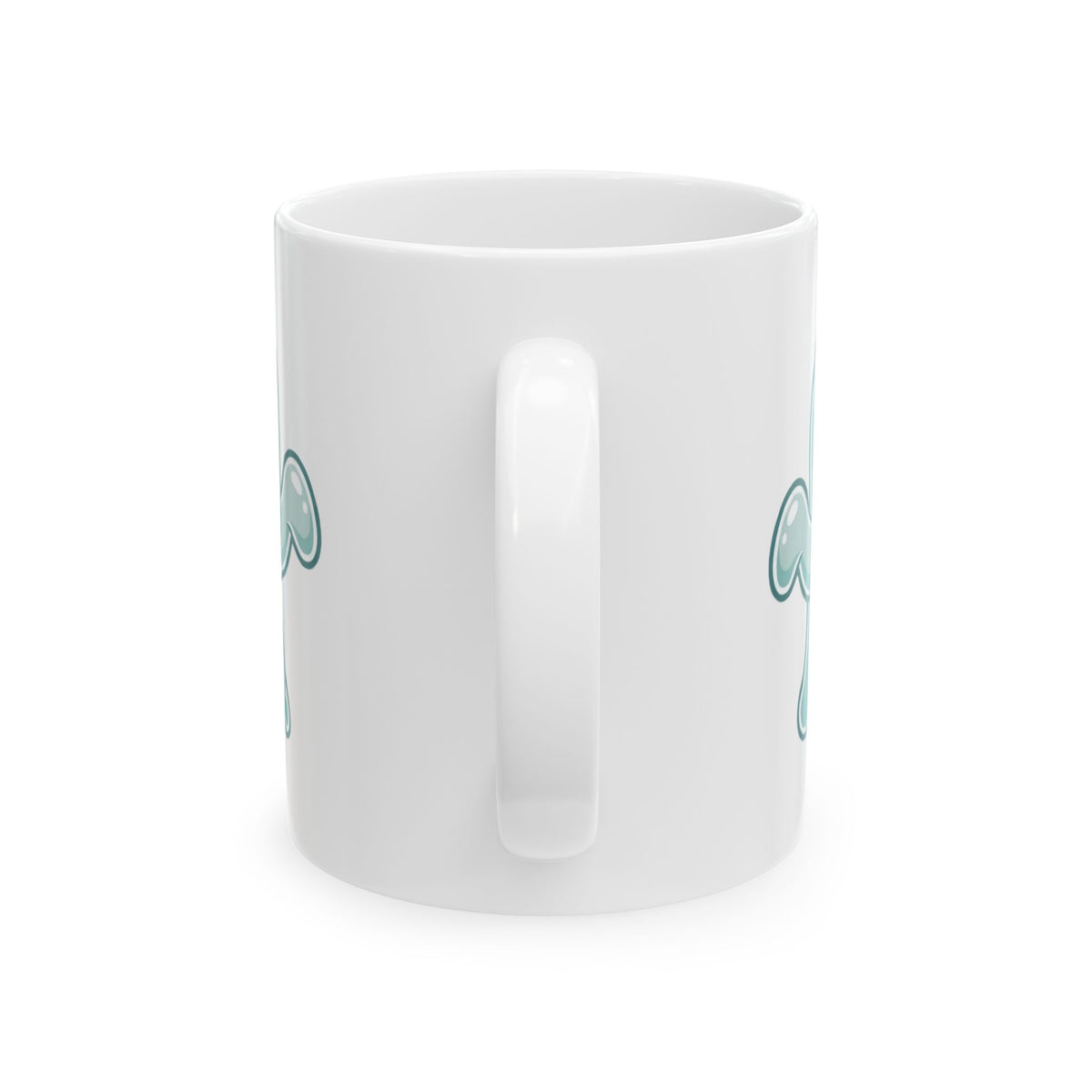"Ghost Flakes" White Ceramic Mug — Graphic